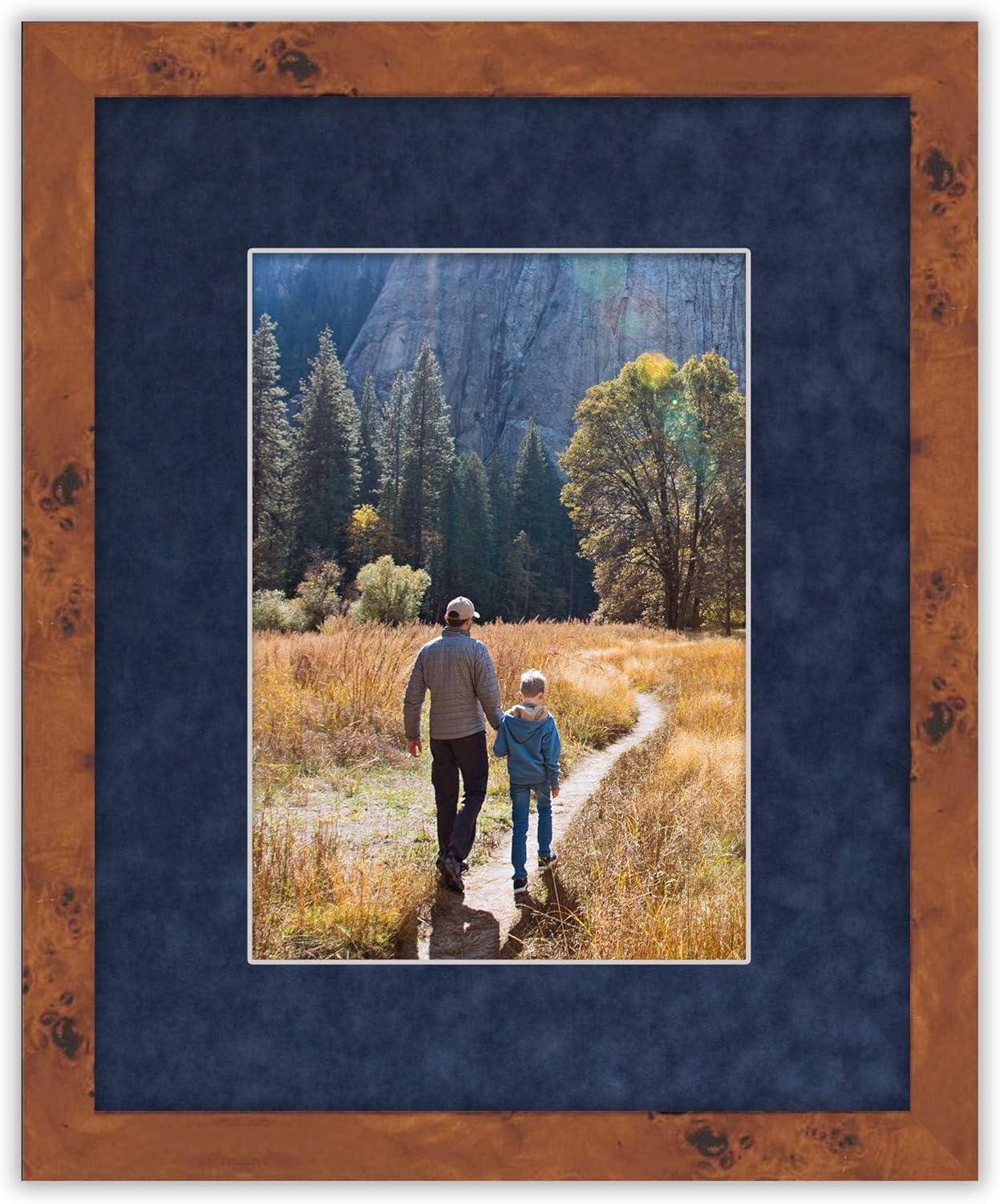 Pack of Ten Acid Free 11x14 Mats Bevel Cut for 8.5x11 Photos - Navy Suede Precut Matboards With Backing Boards and Self Seal Photo Mat Bags For Pictures, Photos, Framing - 4-ply Thickness