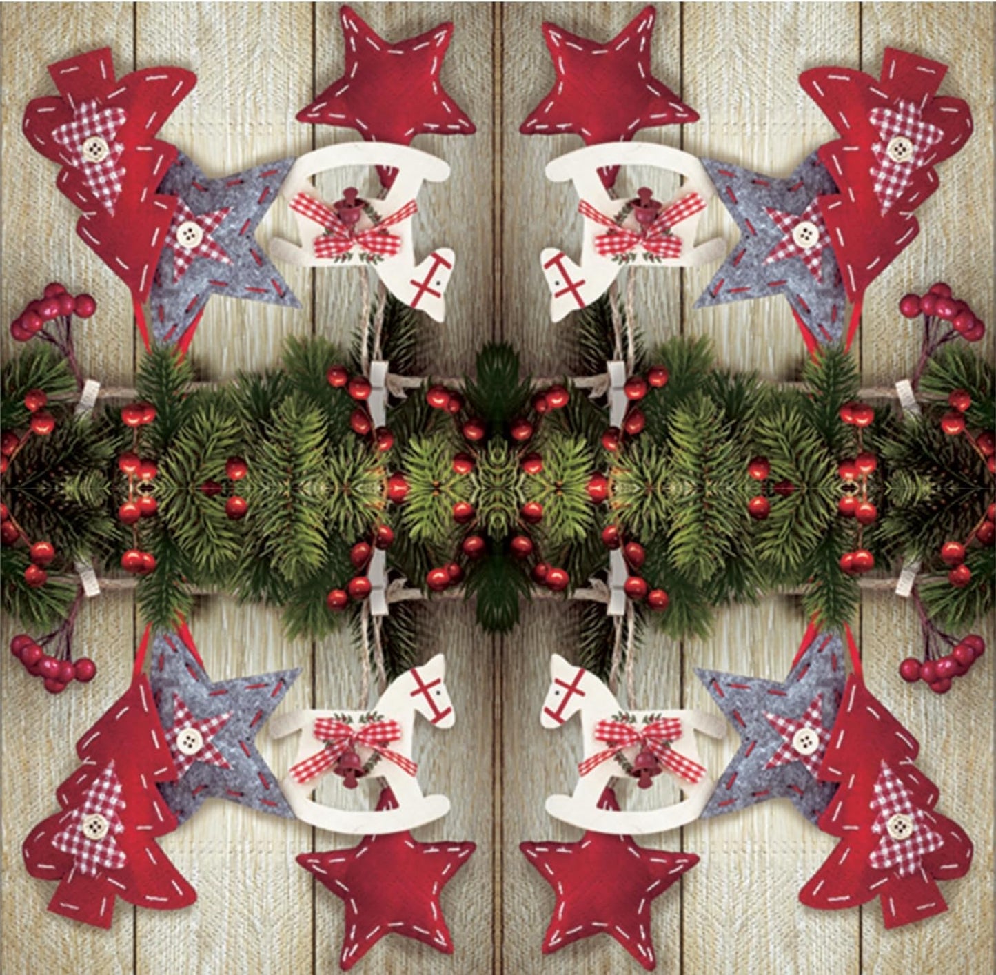 20-ct 13x13 Christmas Paper Decoupage Napkins, 3-Ply Servilletas Tissue Napkin for Dinner and Parties, Disposable Napkins (Stars)