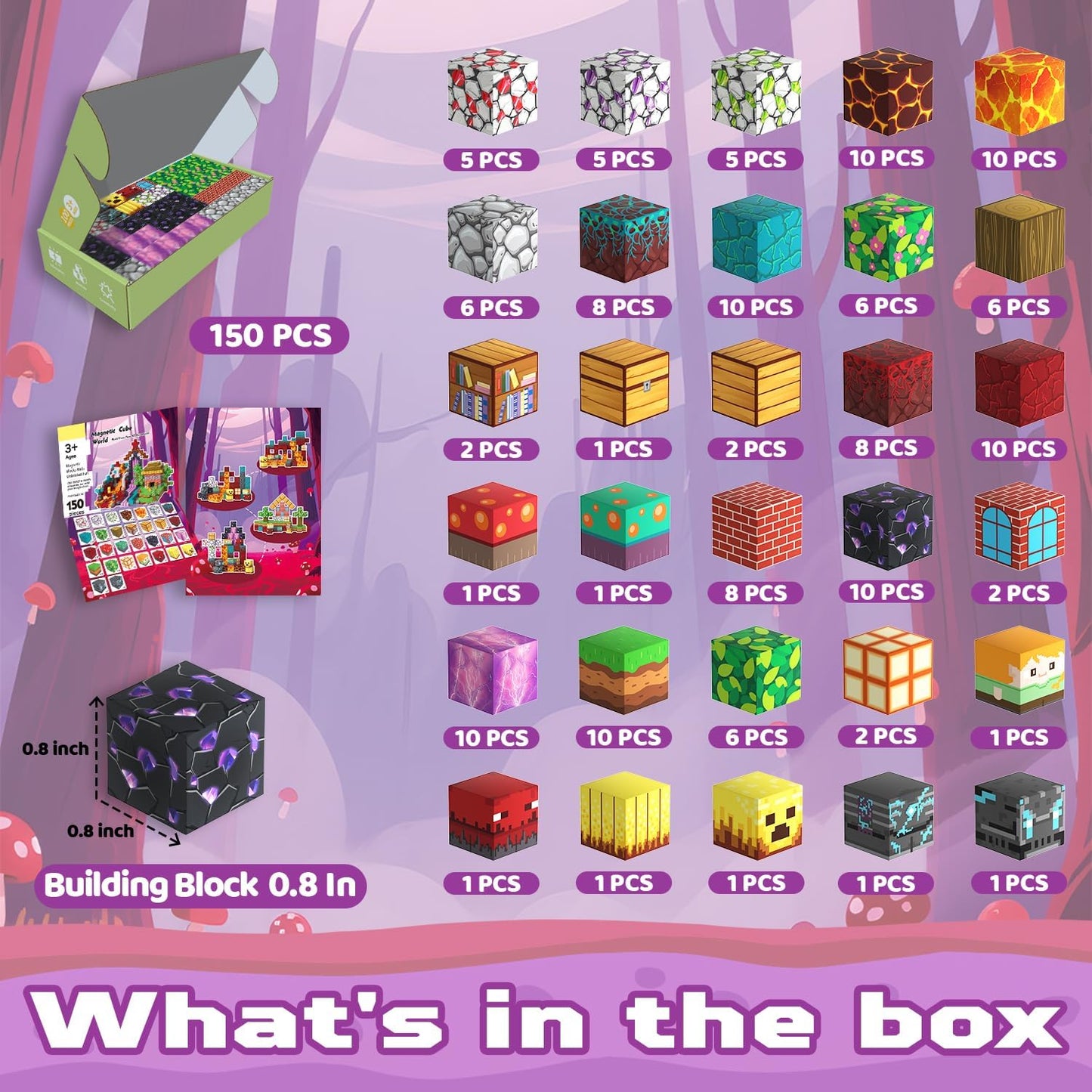 150 PCS Magnetic Building Blocks Toys for Kids, Stacking Magnetic Tiles Toys for Kids Toddlers Boys Girls Ages 3 4 5 6 7 8-12 Gifts