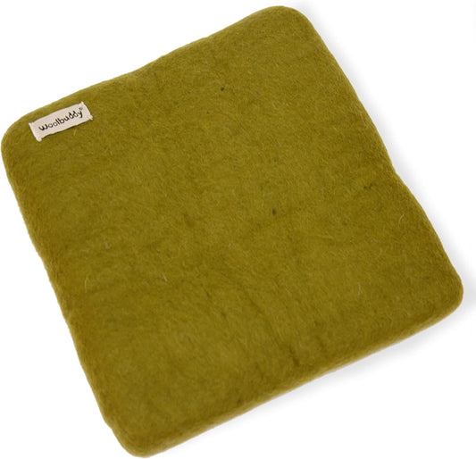 Woolbuddy Needle Felting Pad – Olive Wool Mat 10x10x1.5" – Foam Alternative Base for 3D, Wet, & Dry Felting Crafts