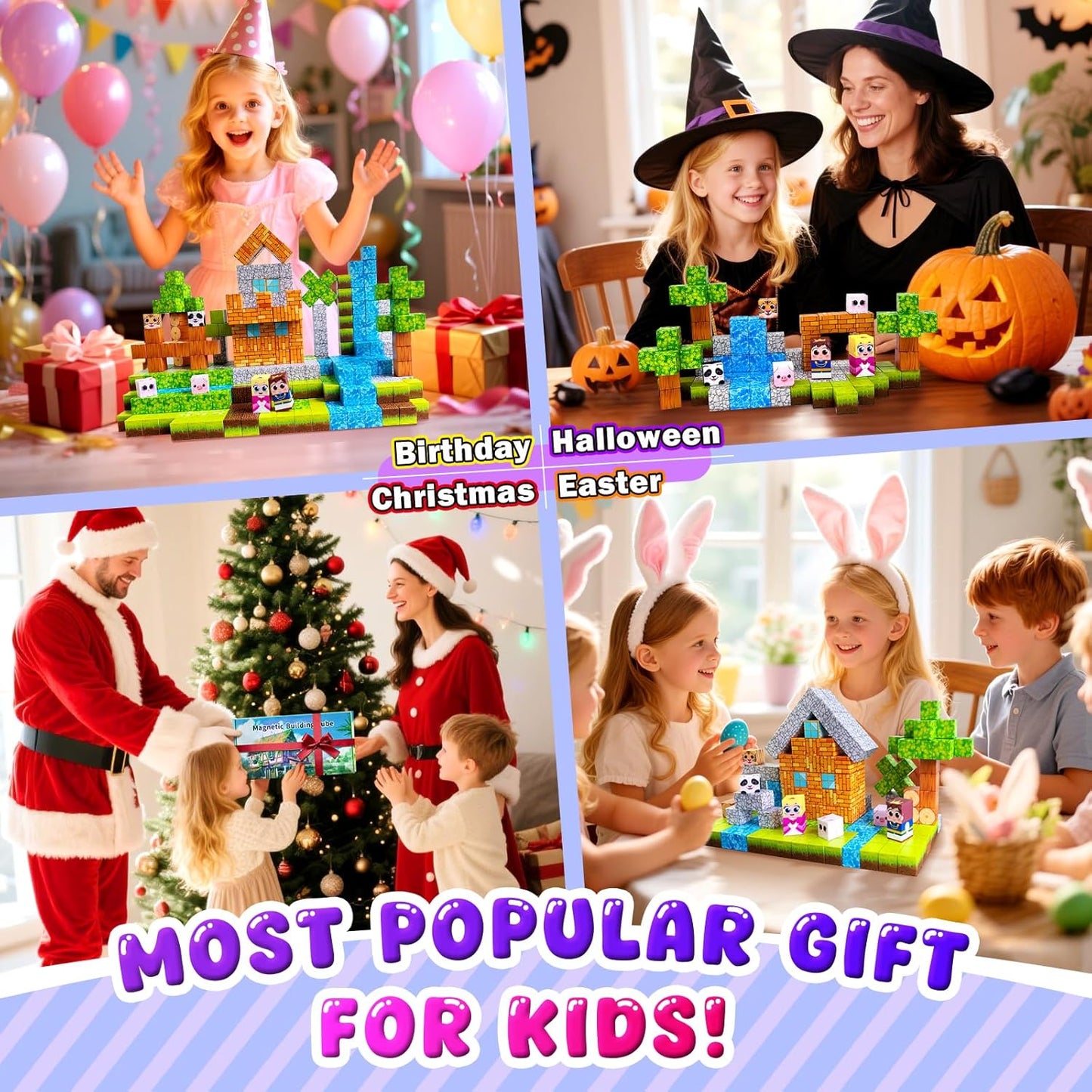 100PCS Magnetic Building Blocks for Kids: 1" Magnetic Cubes, Magnet Building Blocks for Kids Ages 8-12, Pixy Blocks STEM Toys for Boys & Girls,Christmas Birthday Gifts for Toddler Ages 3+