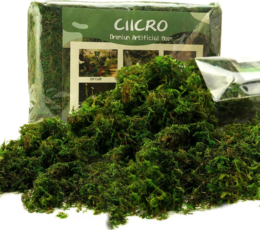 Moss for Plants Indoor, 16OZ Fresh Green Artificial Moss for DIY Crafts, Table Centerpieces- Faux Grass for Hamsters Micro-Landscape Terrariums Centerpieces Decor (Fresh Green)