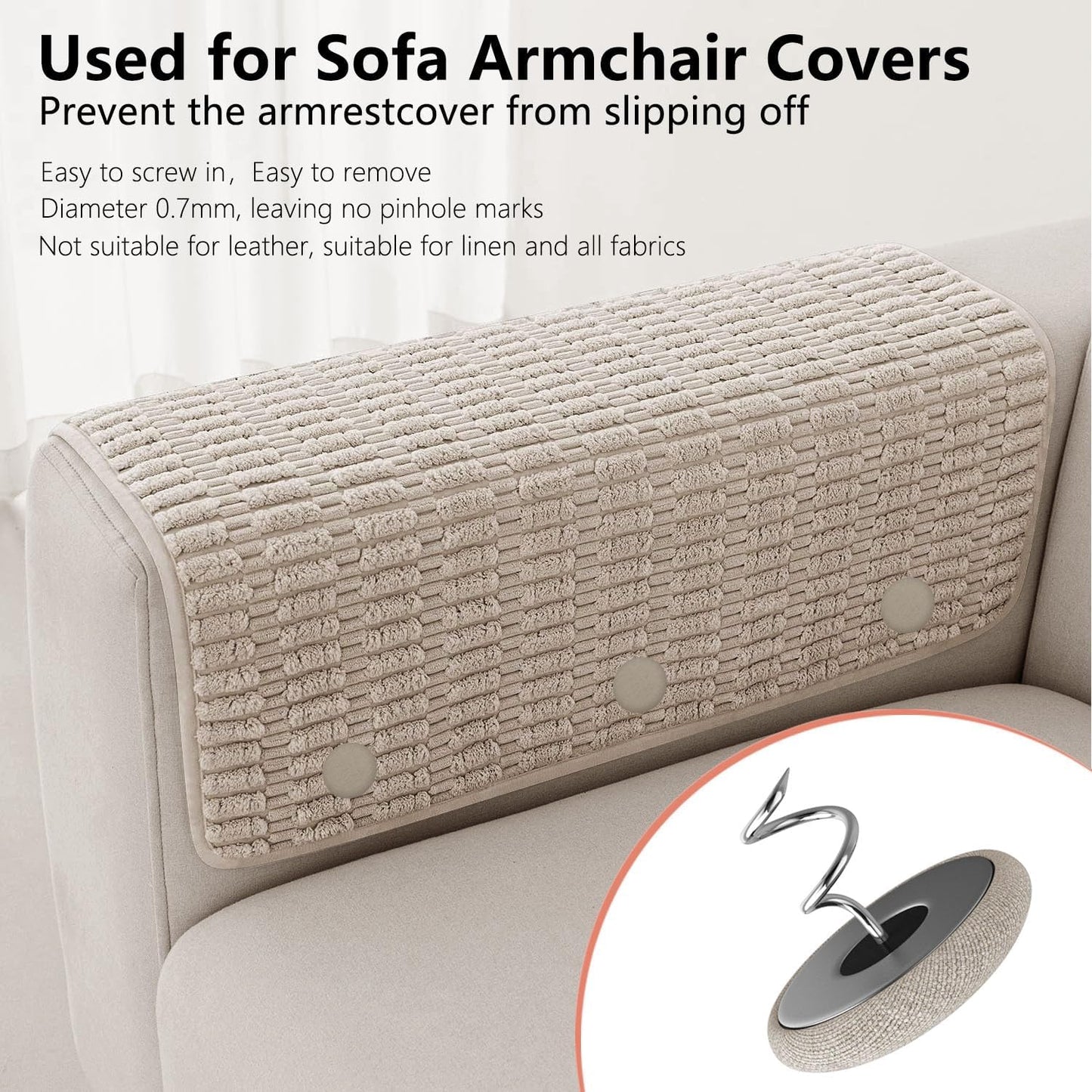 12 Colors Fabric Covered Button Twist Pins Dust Ruffle Pins- for Sofa，Upholstery，Armchair Caddies, Armrest Covers,Bed Skirts, Slipcovers, Headliners (Light Brown, 24)