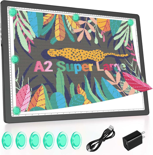Rechargeable A2 Extra Large Diamond Art Light Board,Bawaslom Light Pad for Tracing with 5000mAh Battery,Magnetic Attraction,Lightbox for Tracing and Drawing,Sketching,Diamond Painting,Weeding Vinyl