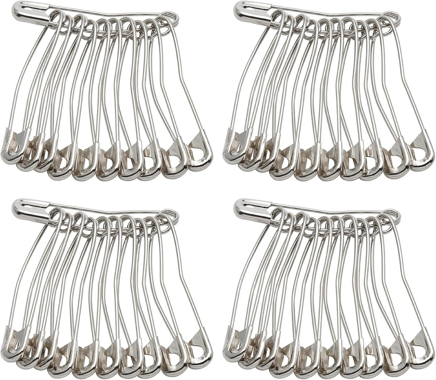 120Pcs Curved Safety Pins Size 4, 2-1/4 inch / 57mm Quilting Basting Pins, Bent Safety Pins for Quilting and Knitting (Sliver)