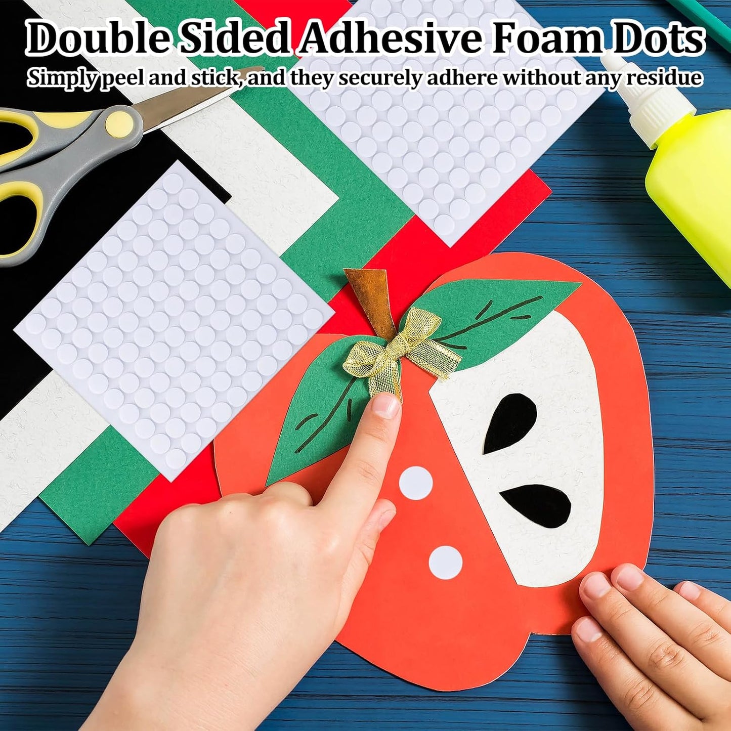 1000Pcs Double Sided Sticky Dots,Glue Dots Double Sided Removable,0.39 * 0.03in /0.39 * 0.08in Suitable for Crafts,Card Making,Marking Candles,Scrapbooking,Posters and DIY Projects