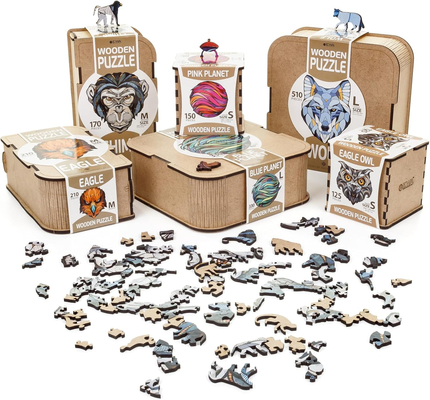 Eco-Wood-Art Wooden Puzzle - Eagle S | Majestic Bird Jigsaw Puzzle for Adults | 3D Eagle Decor | 120 Intricate Pieces | Eco-Friendly Home Decor Gift