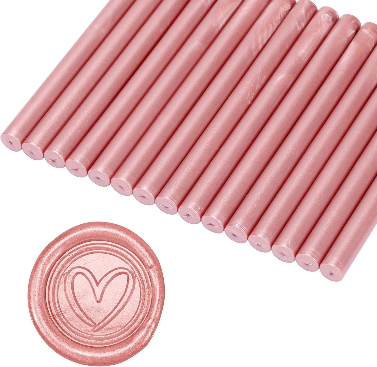 Yoption 15 Pieces Rose Gold Glue Gun Sealing Wax Sticks for Wax Seal Stamp, Great for Wedding Invitations, Envelopes, Cards, Christmas Gift Ideas, Wine Packages (Rose Gold)