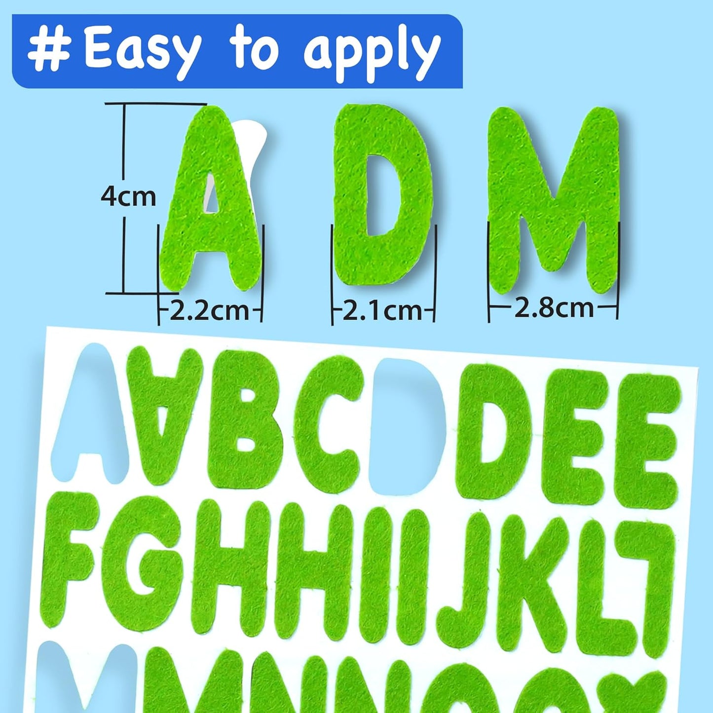 EZCRA Felt Alphabet Stickers, Large Self-Adhesive A-Z Puffy Letters for Kids Ages 3-5 – Classroom, Preschool, Homeschool DIY, Scrapbooking, 260+ Pieces