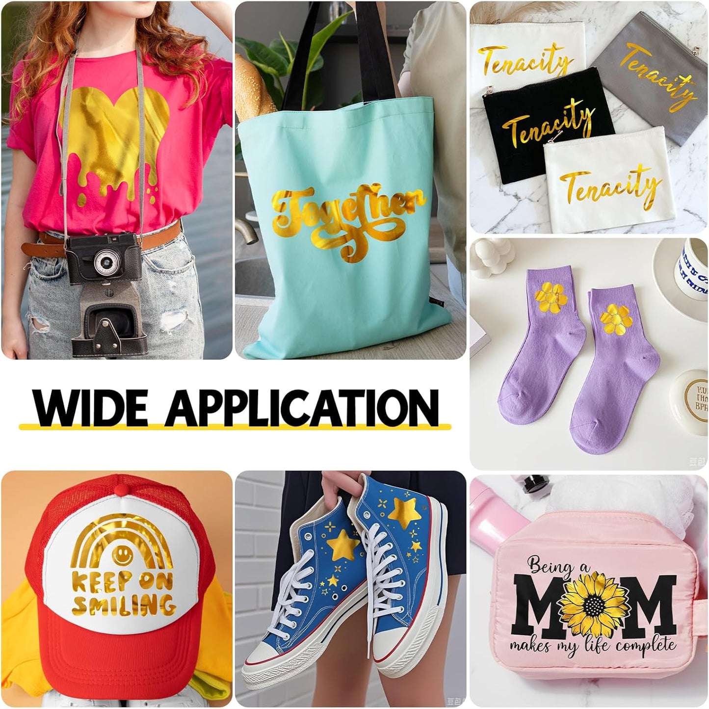 TECKWRAP Gold HTV Heat Transfer Vinyl 12" x 5ft Chrome Gold Vinyl for Craft Cutter, Heat Press Machine Iron On Vinyl for T-Shirts Easy to Cut & Weed