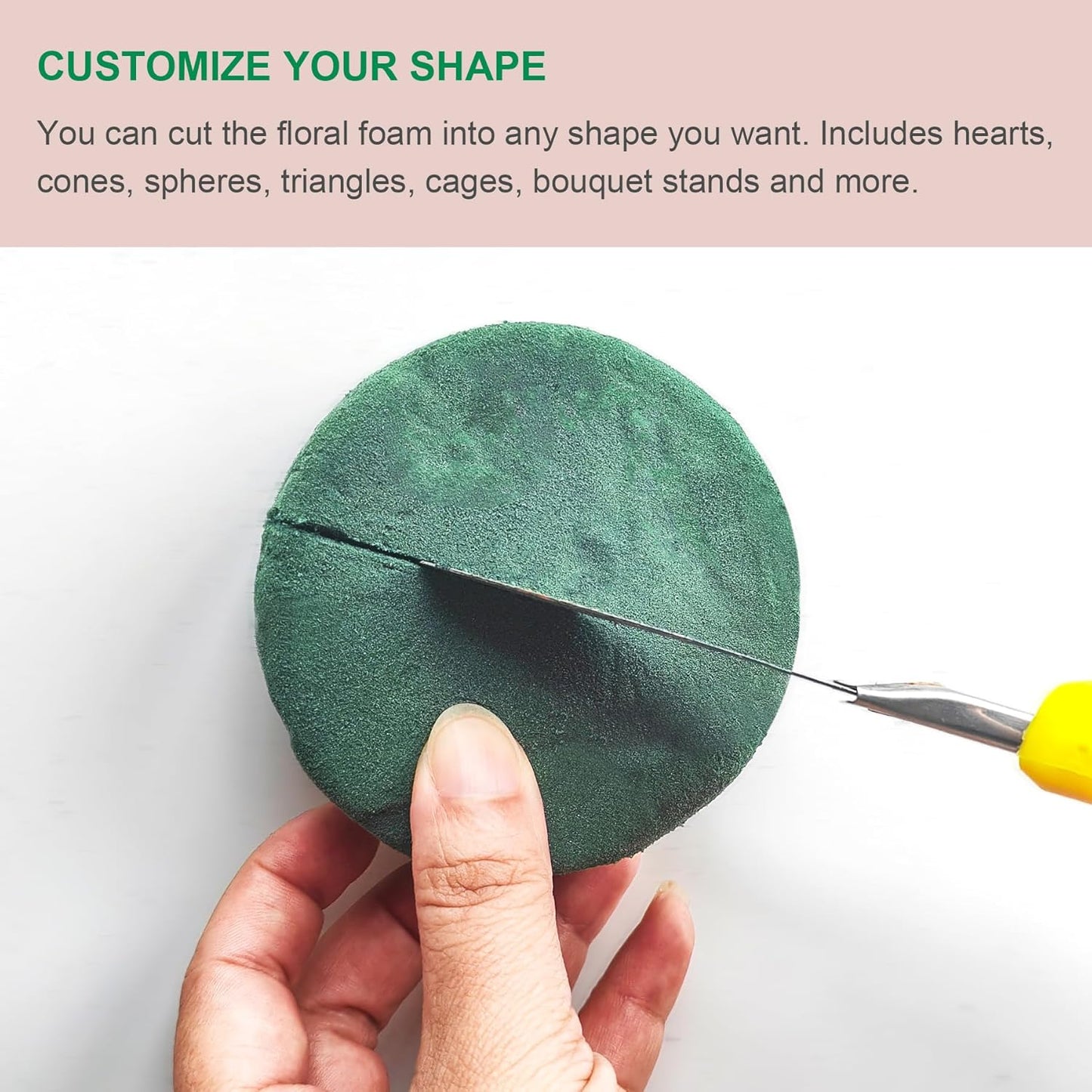 12Pcs Round Floral Foam Blocks, Wet and Dry Foam Bricks for Fresh and Artificial Flowers, Perfect for Wedding Decor, DIY Crafts, and Party Decorations