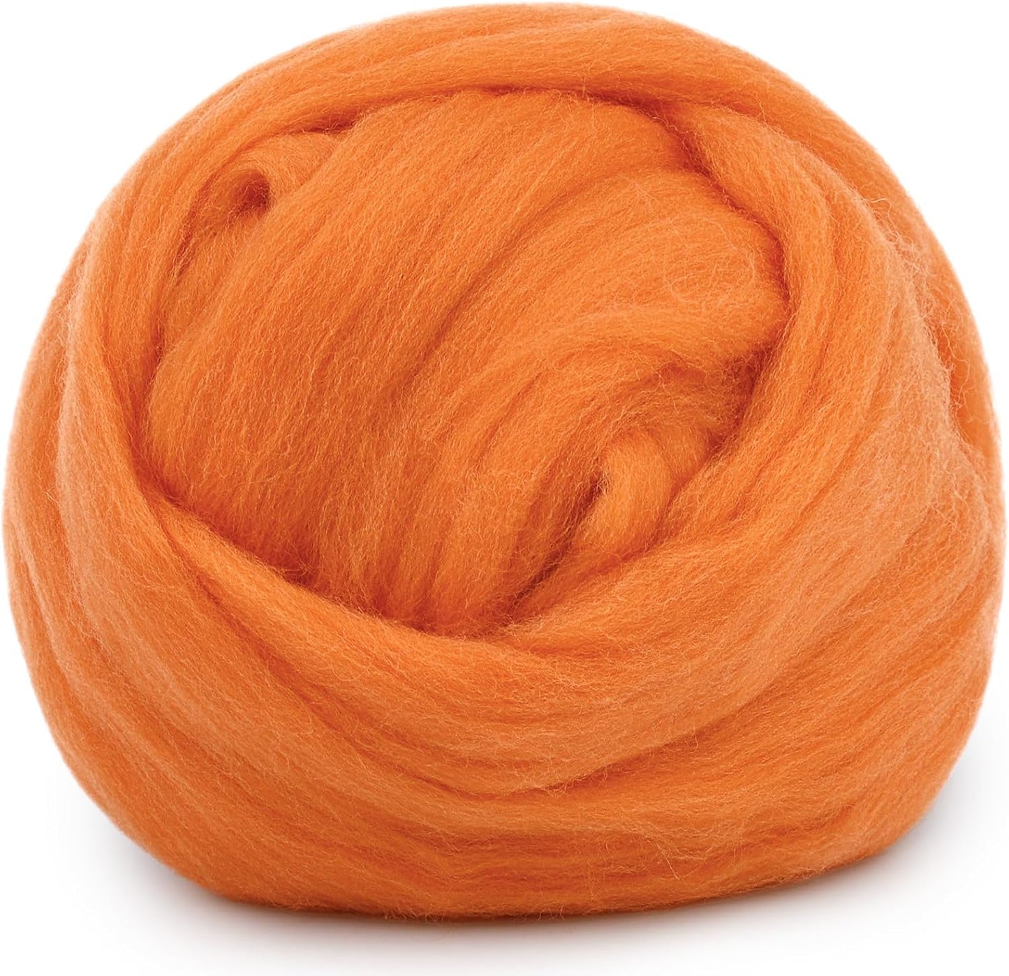 Mayboos Wool Roving Yarn, 1.76oz Colored Natural Wool Roving,Wool Felting Supplies Pure Wool Chunky Yarn for Wet Felting handcrafts and Spinning (Orange Color)