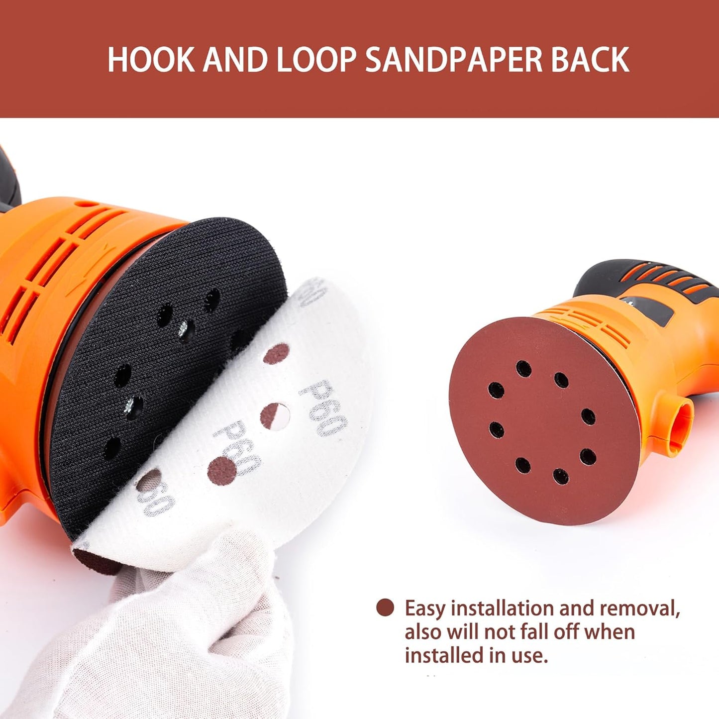 150pcs Sanding Discs Set, 5-Inch 8-Hole Sandpaper, Including 60,80,100,120,150,180,240,320,400,600 Grit for Woodworking or Automotive