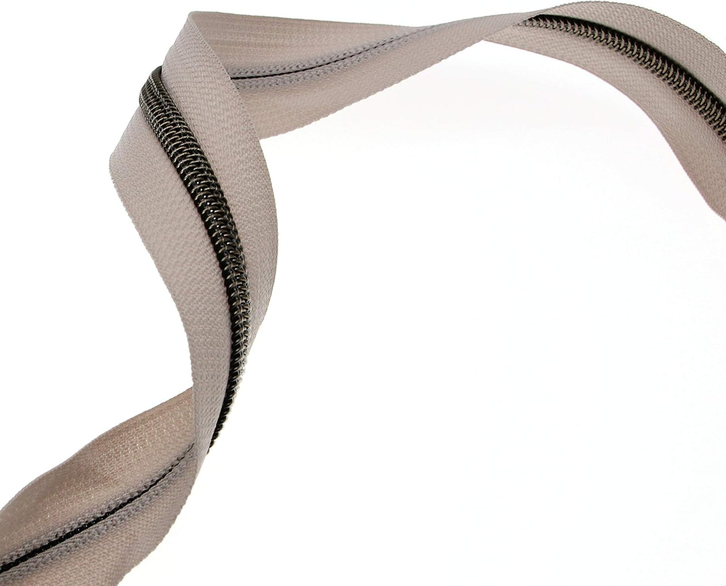 Leekayer #5 Antique Brass Teeth Metallic Nylon Coil Zippers by The Yard Bulk 10 Yards Beige Tape with 25pcs Brass Sliders for DIY Sewing Tailor Craft Bag(Beige)