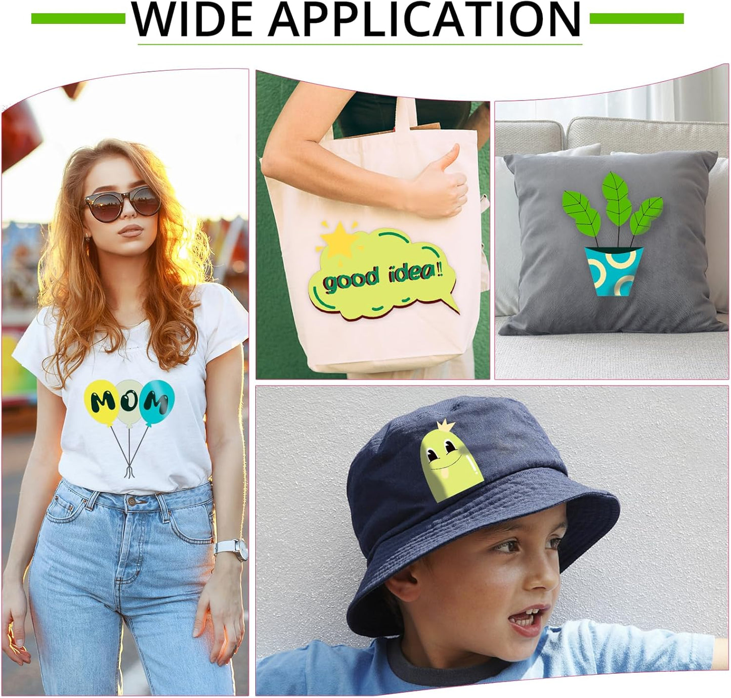 HTVRONT Green Heat Transfer Vinyl Green - 13 Pack HTV Vinyl Sheet 12 Assorted Colors Iron on Vinyl Compatible with Cricut Cutting Machine - Easy to Cut & Weed for Heat Vinyl Design