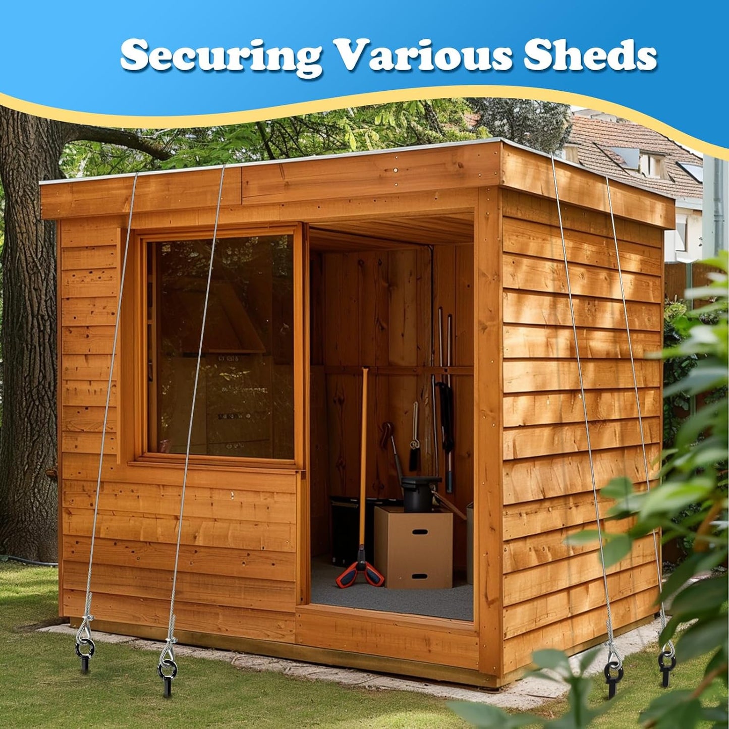 Galvanized Steel Wire Rope Cable, 3/16” Galvanized Steel Cable with Rope Clamp and Thimble, 7X7 Strand Core Aircraft Cable Used for Anchored Shed, Fencing, Sunshade, Clothesline (50ft)