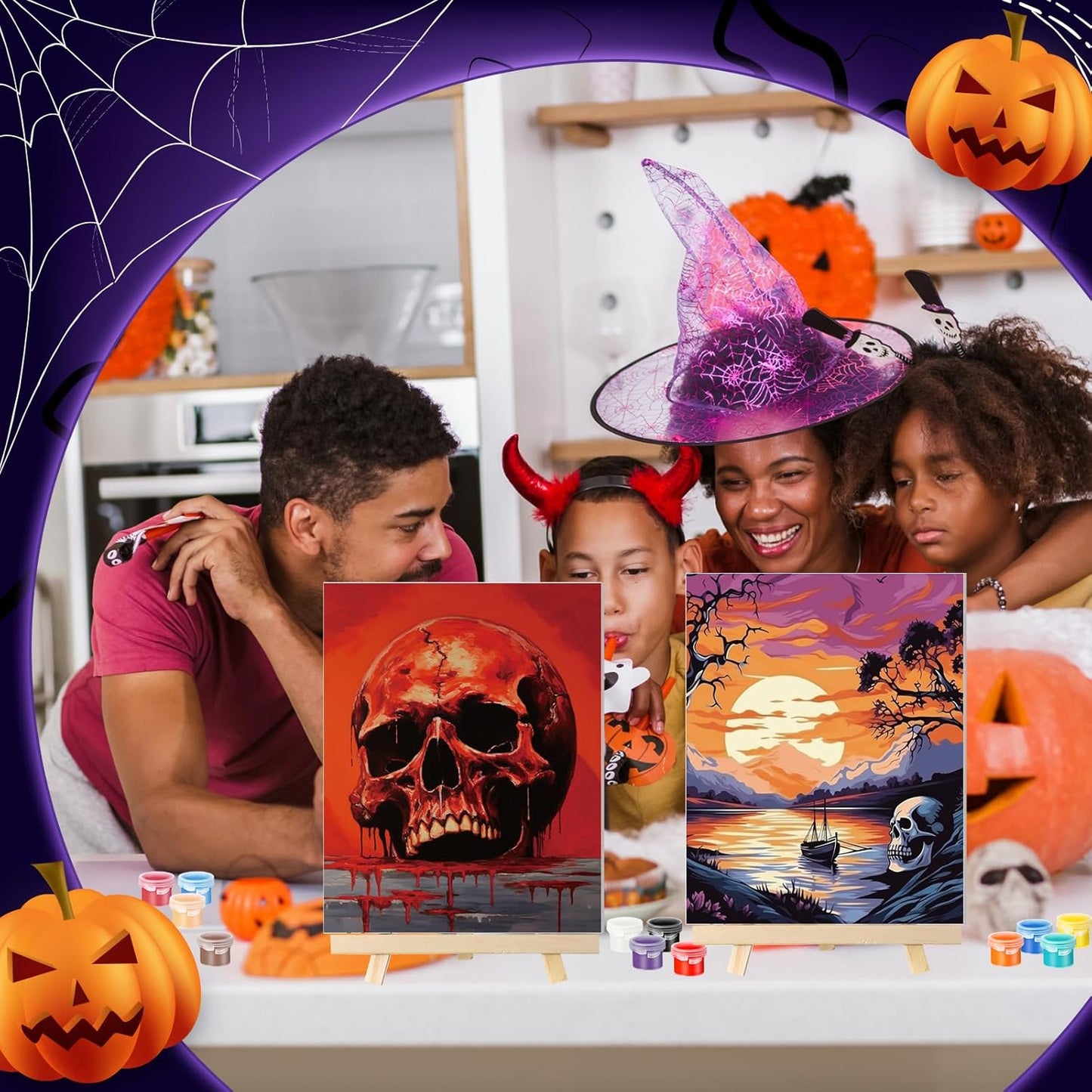 Zhanmai 12 Pack Pre Drawn Canvas for Painting Sip and Paint Kit 8" x 10" Paint Party Set Canvas Painting Pre Printed Canvases for Party Favor DIY Virtual Adult's Date Night(Halloween Ghost)