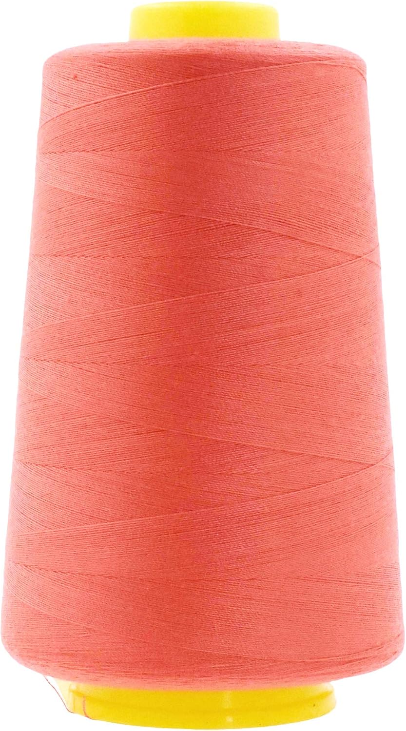 Mandala Crafts 4 Pack of Serger Threads Cones Spools - 40S/2 24000 Yards Polyester Coral Threads for Sergers Machine and Overlock Quilting Sewing Machine