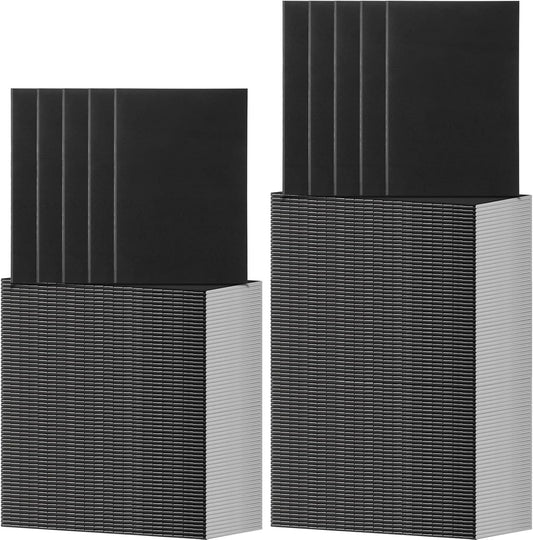 Handepo 100 Pack Composition Notebooks A5/A6 Ruled Lined Composition Kraft Notebooks Bulk Soft Cover Journals Travel Diary Memo for Students Classroom Office Supplies(A5,Black)