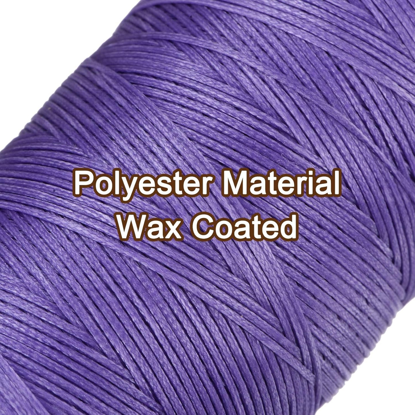 uxcell 150D 0.8mm Flat Waxed Thread 284 Yards Polyester Leather Sewing Waxed String Hand Stitching Waxed Cord for Leather Stitching Sewing Bookbinding DIY Craft Light Purple