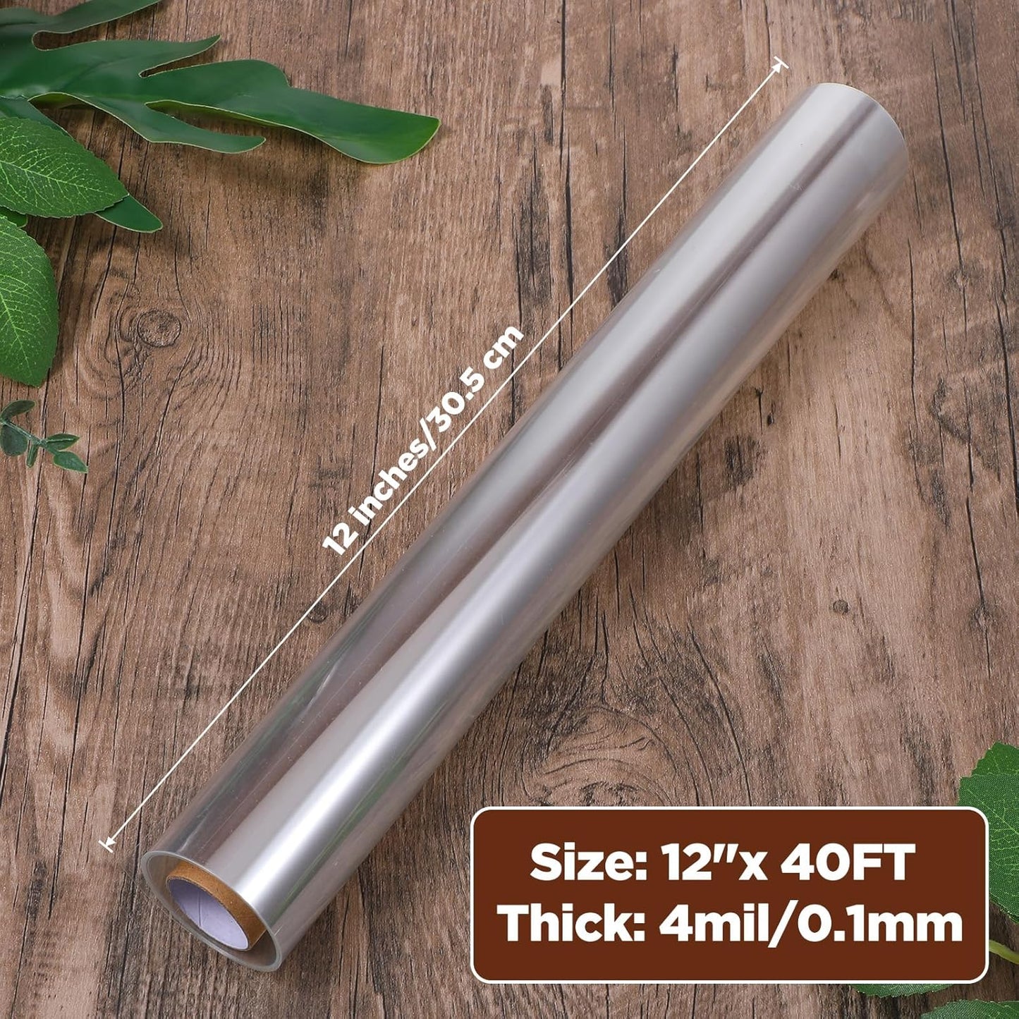 4 Mil 12inchs x 40ft Rolls Blank Stencil Sheets, Clear PET Acetate Mylar Template Material Transparency for Vinyl Silhouette Cutting Machines, Reusable Craft Projects