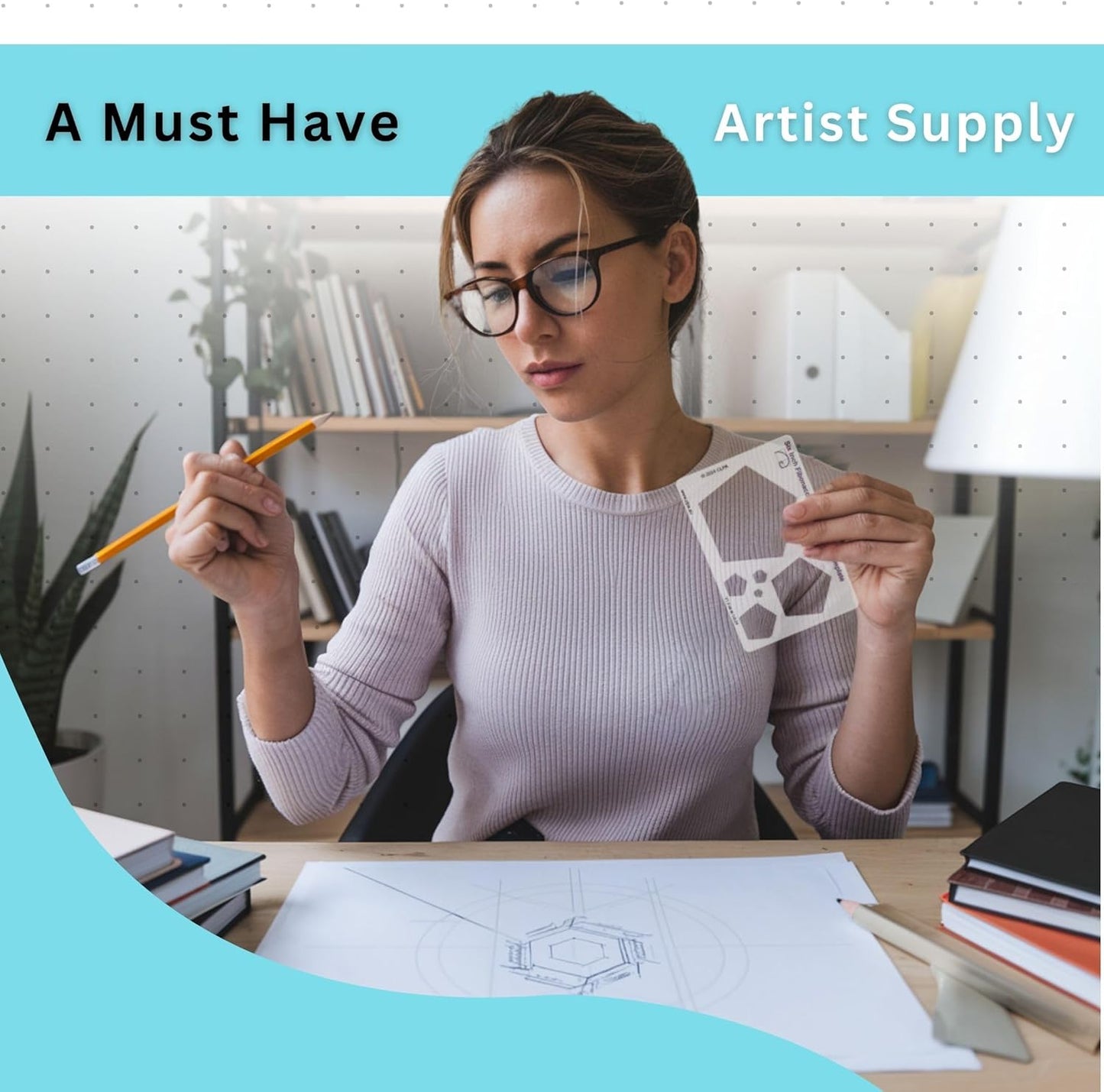 Pentagon Stencil Template for Drawing and Drafting: A Fibonacci-Inspired Pentagon Drawing Tool for Artists Allows The Simple Application of The Golden or Divine Ratio for Artistic Design