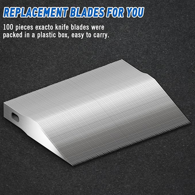 DIYSELF 100 PCS Exacto Knife Blades, SK5 Carbon Steel #11 Exacto Blades Refill Craft Art Knife Replacement Blade with Storage Case for Craft, Hobby, Scrapbooking, Stencil