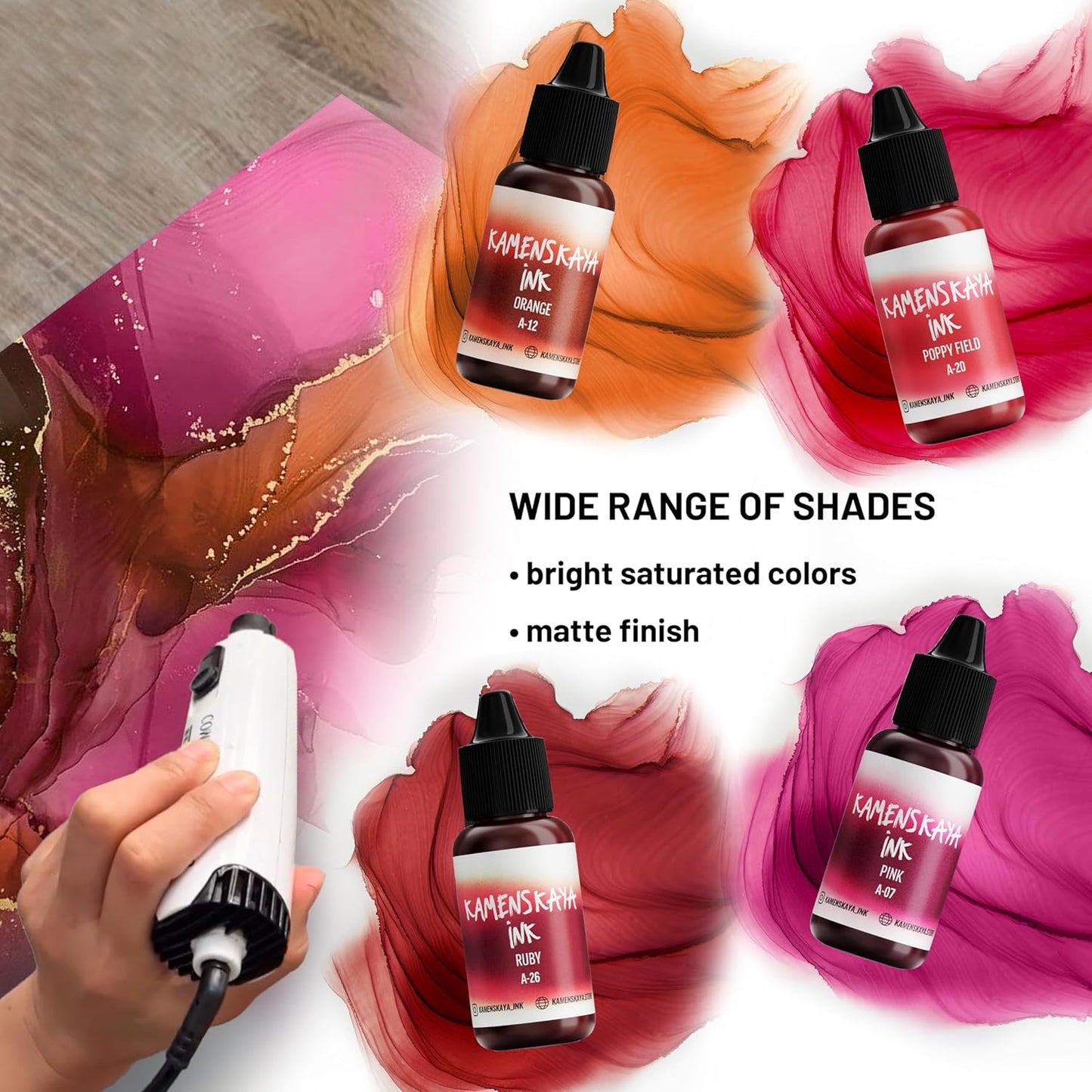 Alcohol Ink Set - 34 Color Variations - Set #28-4 Alcohol Inks x 0.51 fl oz (15 ml)