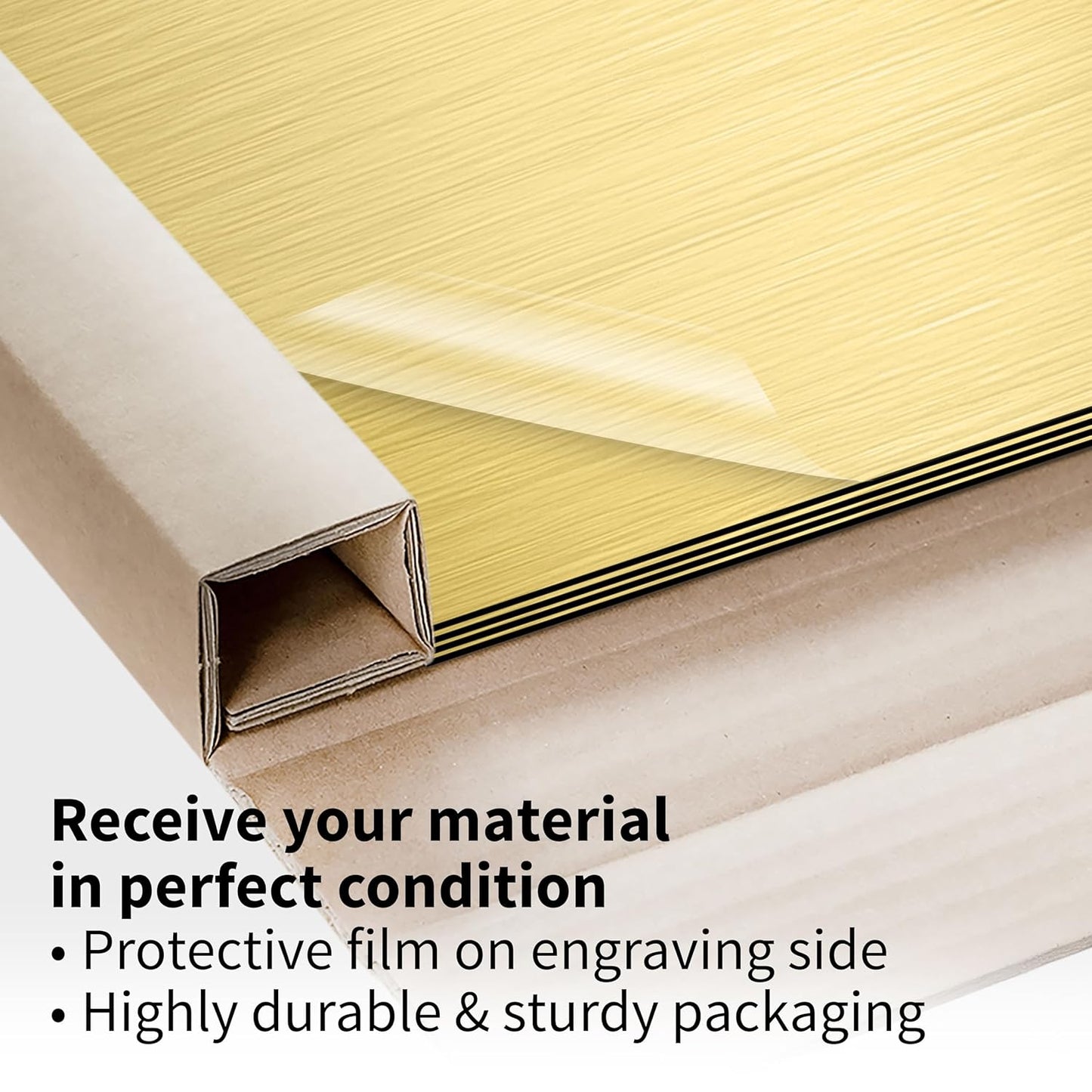 Trotec | Metallic Looking Acrylic Sheet | 12"x20"x1/8", 4 Pcs | Brushed Gold/Black | Metallic Finish - Scratch Resistant for Laser Engraving & Cutting,Printing,Glowforge,Name Plate | USA Made