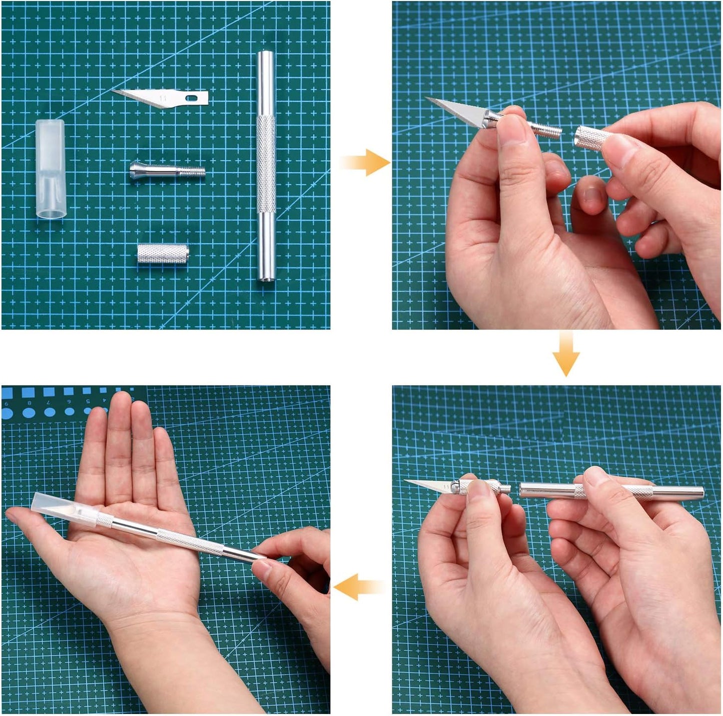 15 Pack Exacto Knife Set, Hobby Knife, Back to School Supplies Craft Knifes Kit for Art, Carving, DIY, Scrapbooking, Art, Cutting, Stencil(Silver)