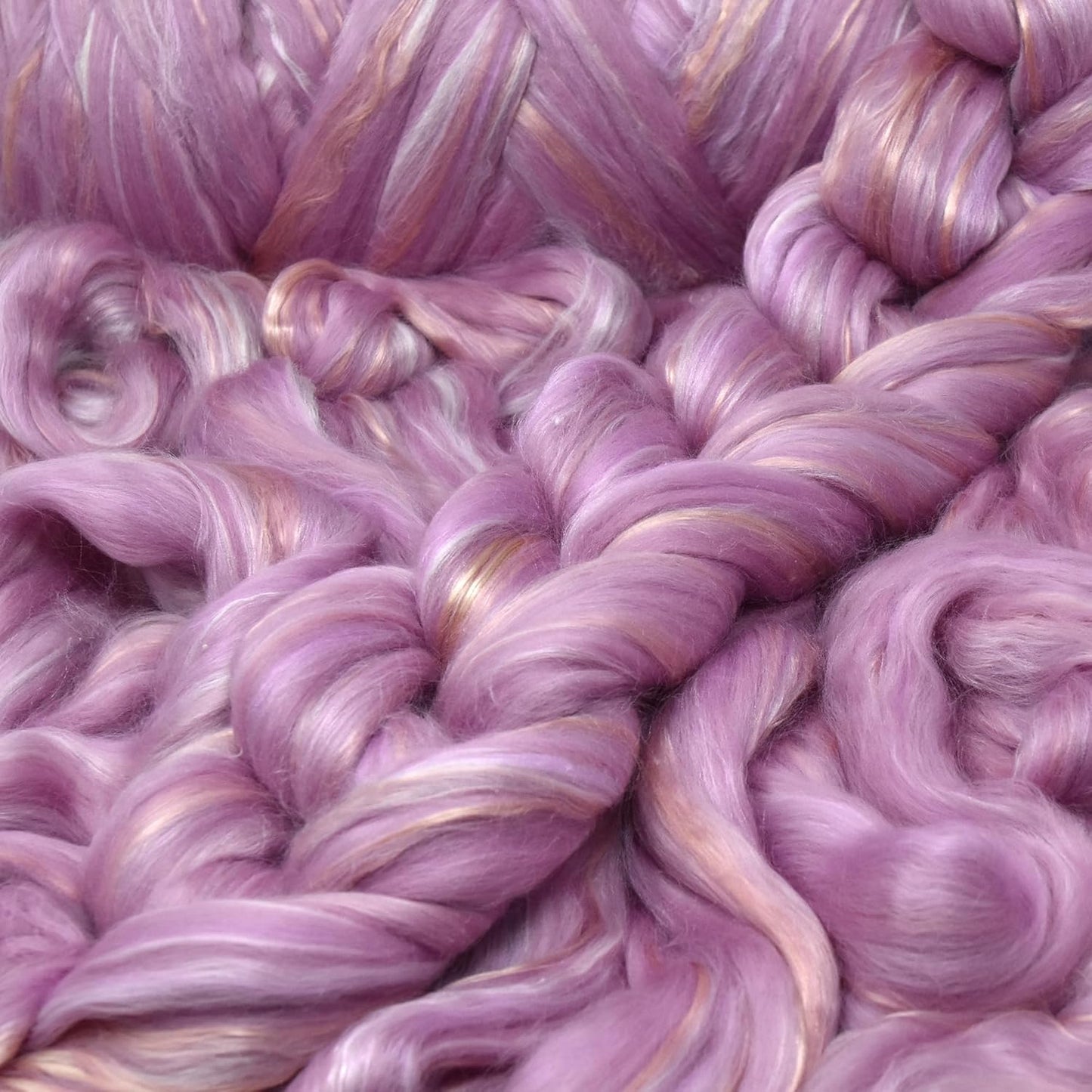 Merino Silk Luxe Tonal Designer Blend. Superfine Merino, Mulberry Silk, Tussah Silk. Top Roving for Spinning or Felting. Pastel Passion 4oz
