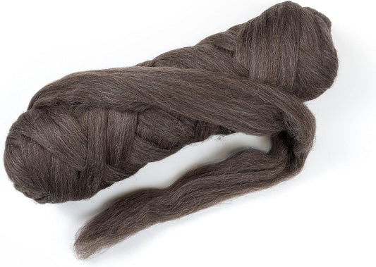 Natural Wool Bulk roving, 2 lb. Best Wool for Spinning, arm Knitting, Felting, Chunky Blankets and Tapestry. Natural Colors, un-Dyed. (Mocha, 2 lb)