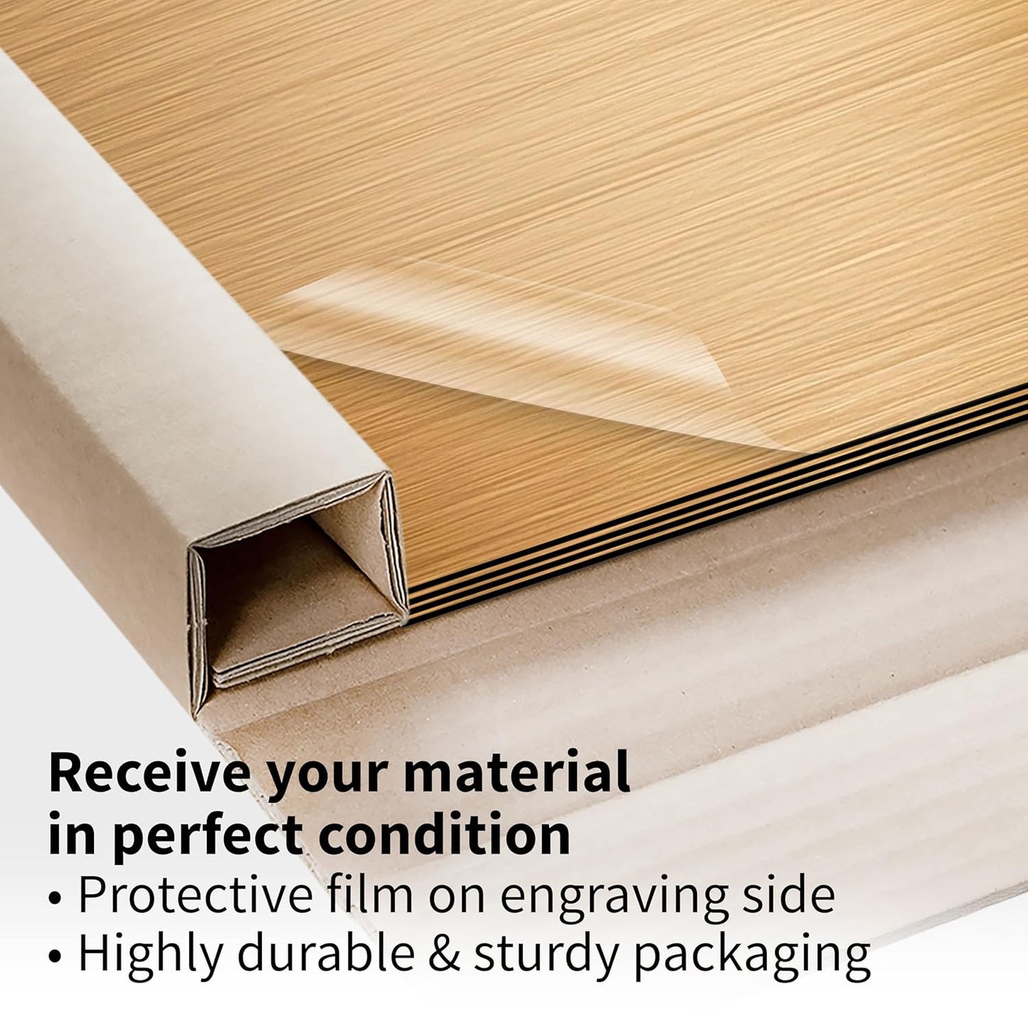 Trotec | Metallic Looking Acrylic Sheet | 12"x20"x1/16, 4 Pcs | Brushed Brass/Black | Metallic Finish - Scratch Resistant for Laser Engraving & Cutting,Printing,Glowforge,Name Plate | USA Made