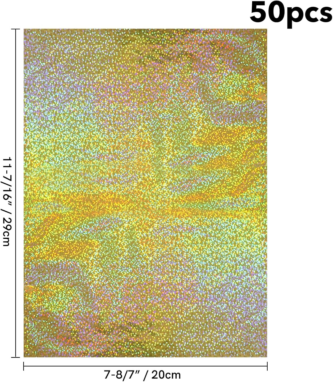 Briartw 20x29cm Hot Foil Paper 50 Sheets Pack Toner Reactive Foil Hot Stamping Foil Paper by Laser Printer and Laminator for Scrapbooking Craft Cardmaking DIY Album (Gold Crystal Point, 50 Sheets)