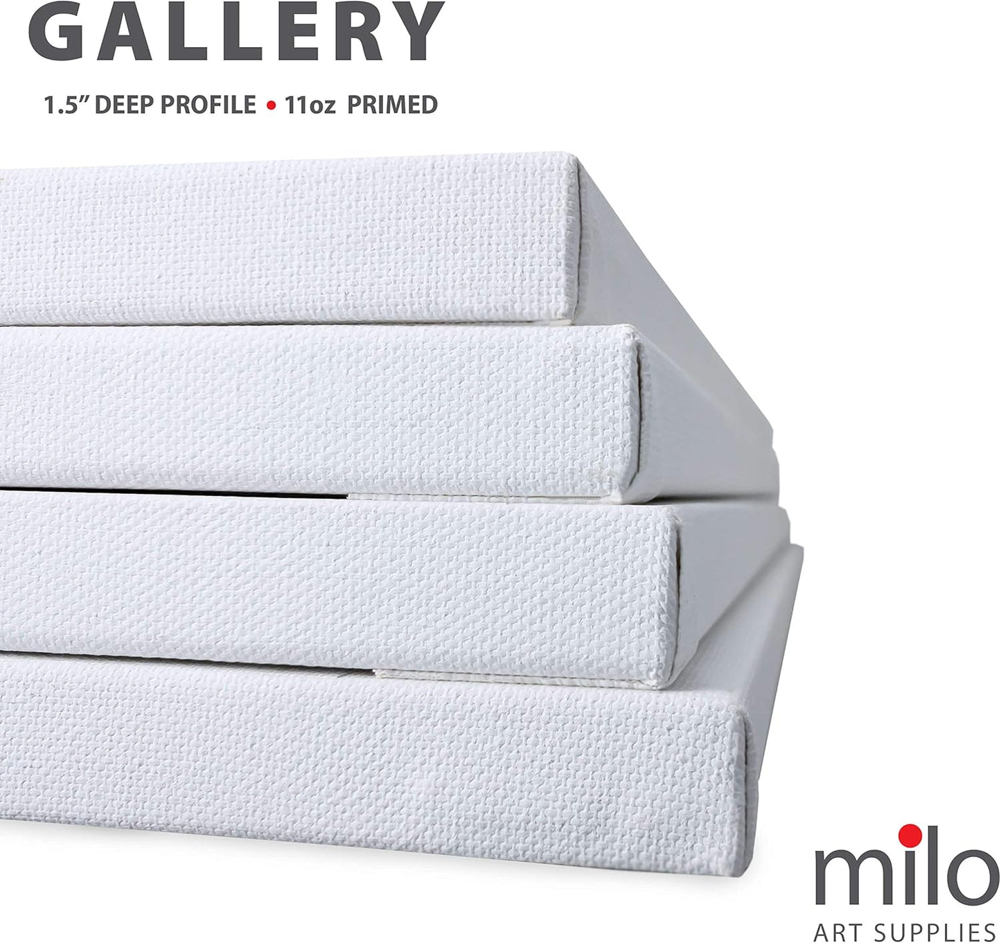 milo Stretched Artist Canvas | 36x36 inches | 2 Pack | 1.5” inch Thick Gallery Profile | 11 oz Primed Large Canvases for Painting, Ready to Paint Art Supplies for Acrylic, Oil