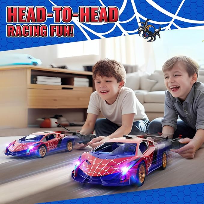 Spider Remote Control Car with Multi-Color Flash Lights, Drift RC Cars, Spider Toys Gifts for 3 4 5 6 7 8 9 10 Year Old Boys Age 3-4 4-6 6-8 8-12 Christmas Birthday Gift, Toddler Kids Toy
