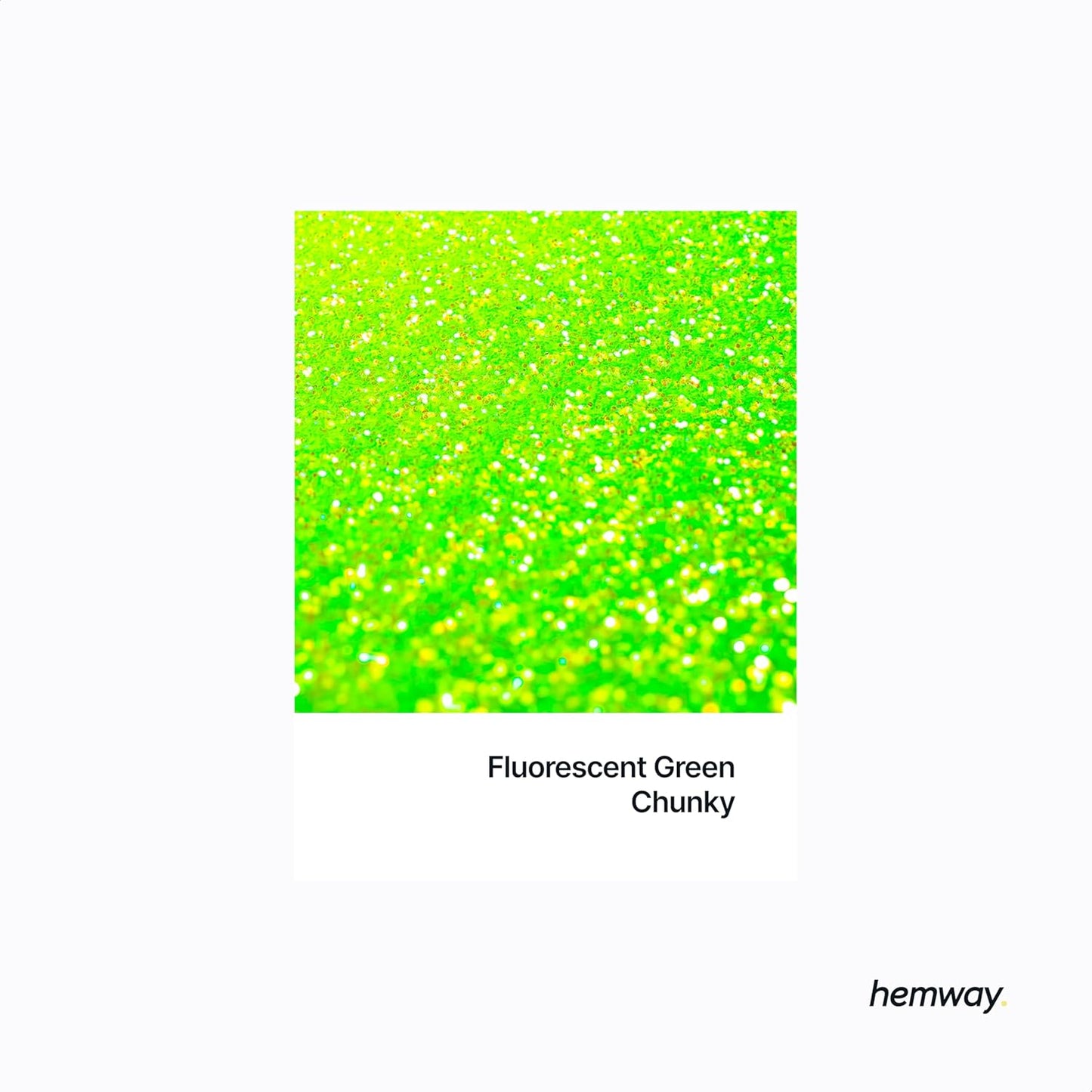 Hemway Polyurethane & Epoxy Resin Glitter 100g / 3.5oz Metallic Crystal Flake Additive for Flooring Jewelry Tumblers Glass Pigment - Chunky (1/40" 0.025" 0.6mm) - Fluorescent Green
