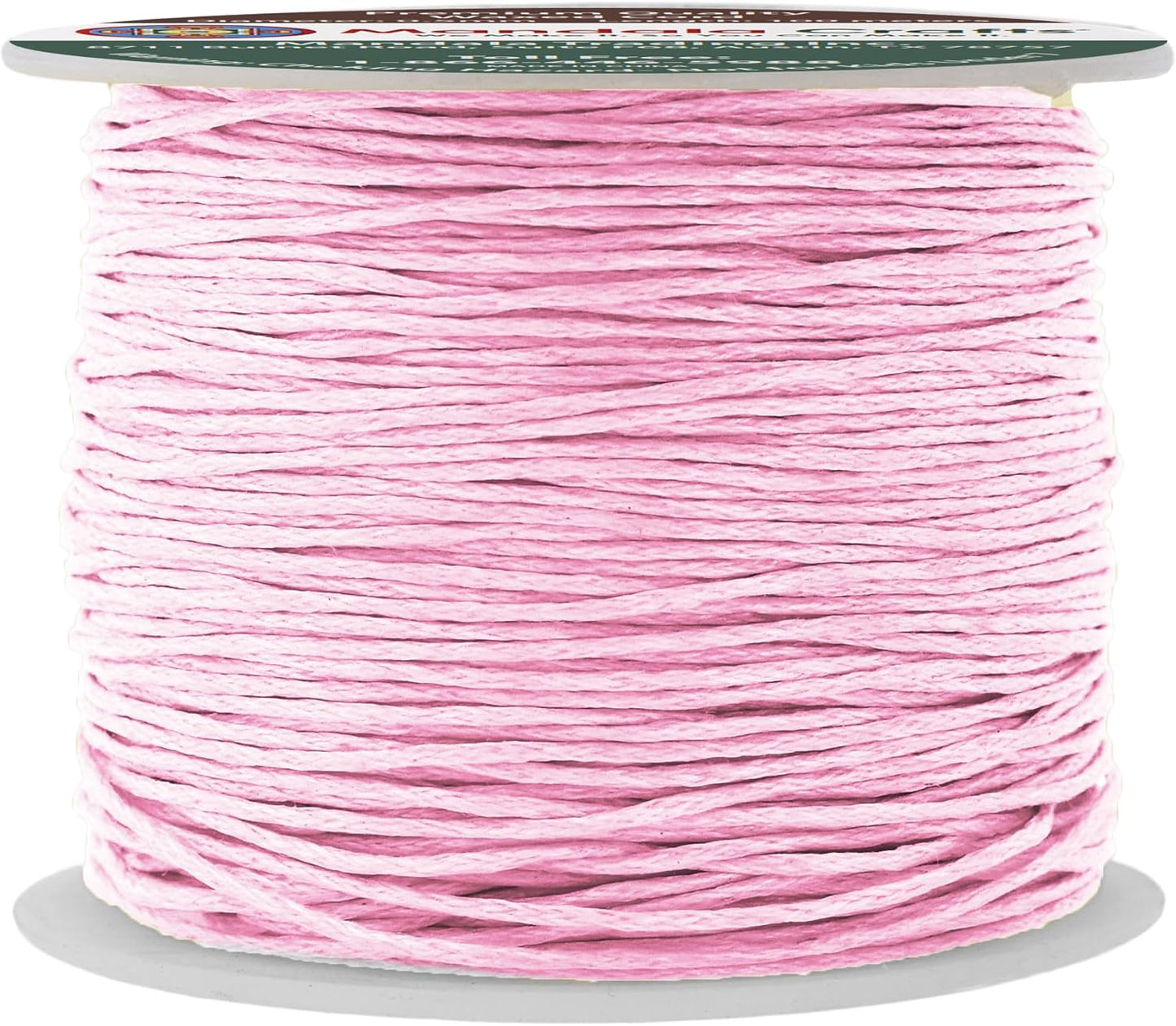 Mandala Crafts 0.5mm 109 Yards Baby Pink Cotton Waxed Cord for Jewelry Making Bracelet Cord Waxed String - Beading String Thread Jewelry Cords for Necklaces String