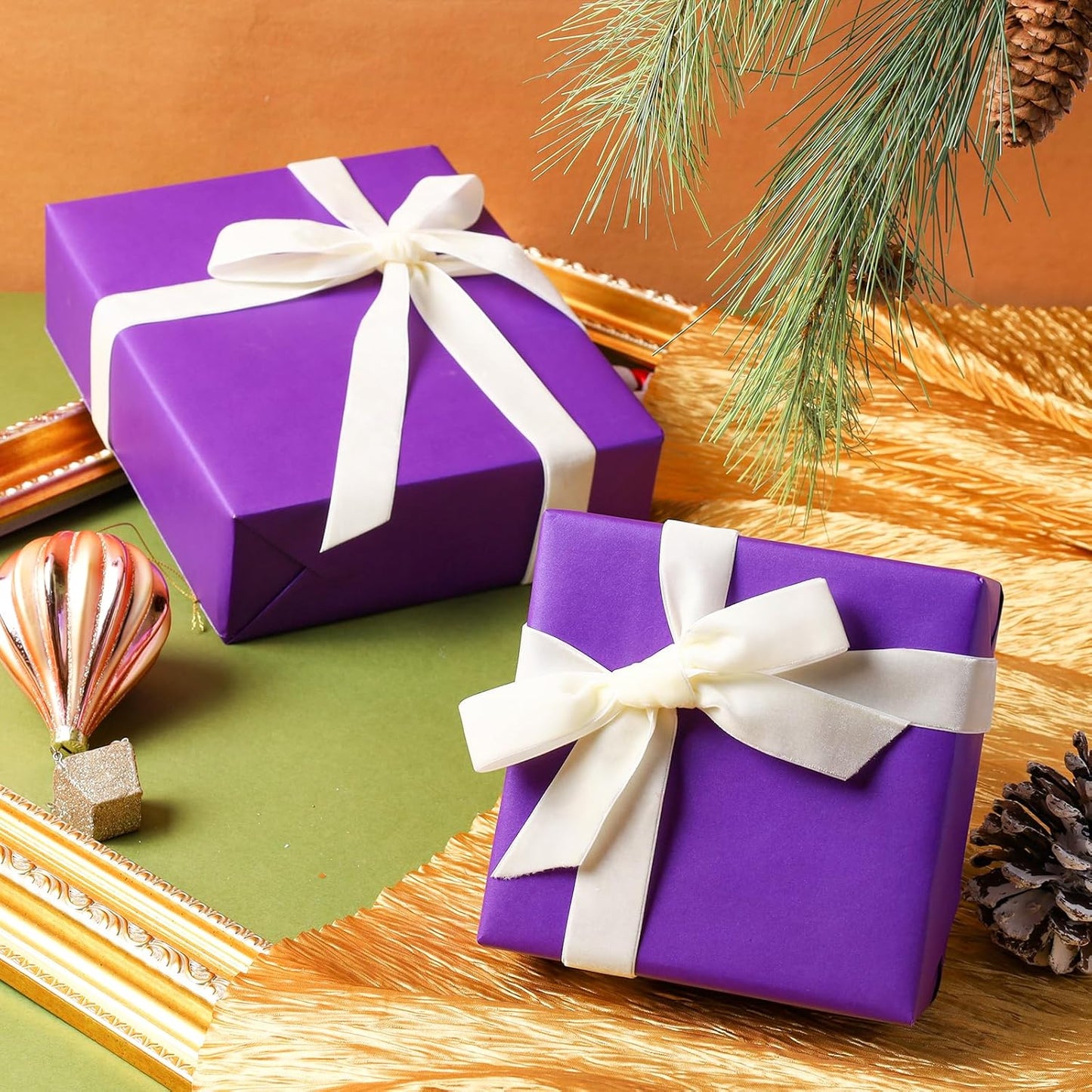 LaRibbons Thin Velvet Ribbon 1 Inch x 25 Yards, Cream Ivory Velvet Ribbon for Christmas Tree, Gift Wrapping, Wreath Bow, Outdoor Decoration