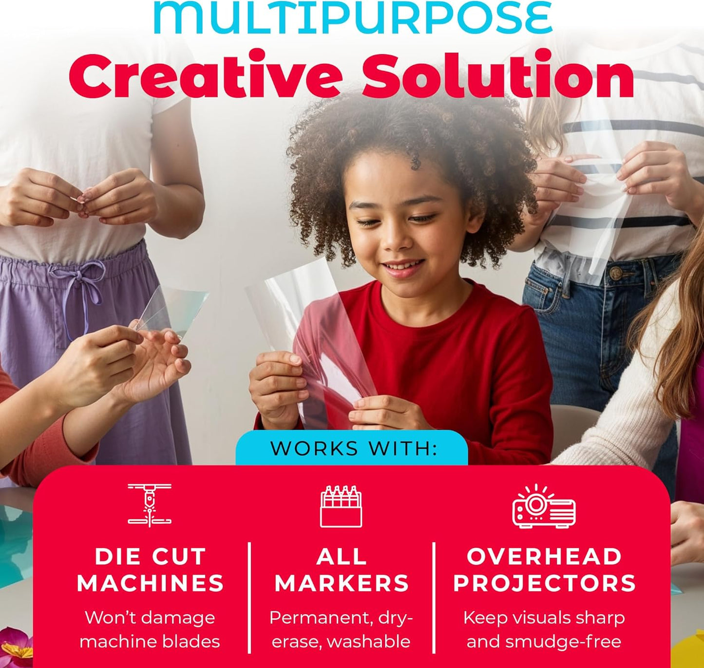 Hygloss 12" x 12" Acetate Paper - 7 Mil Clear Acetate Sheets for Crafts Projects, Cricut Stencil Sheets, Classroom Stencil Sheets, Reusable Transparent Clear Plastic Sheet (Not for Printers) 200 Pack