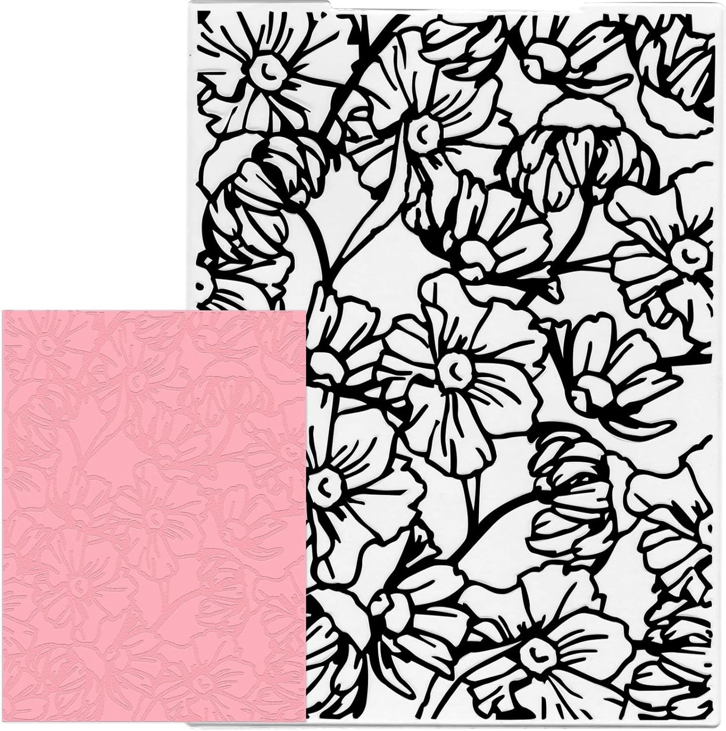 Daisy Flower Background Embossing Folder, Plastic Textured Impressions Chrysanthemum Embossing Folder Template for Card Making Summer Spring Scrapbooking Paper Craft Album Stamps DIY Décor