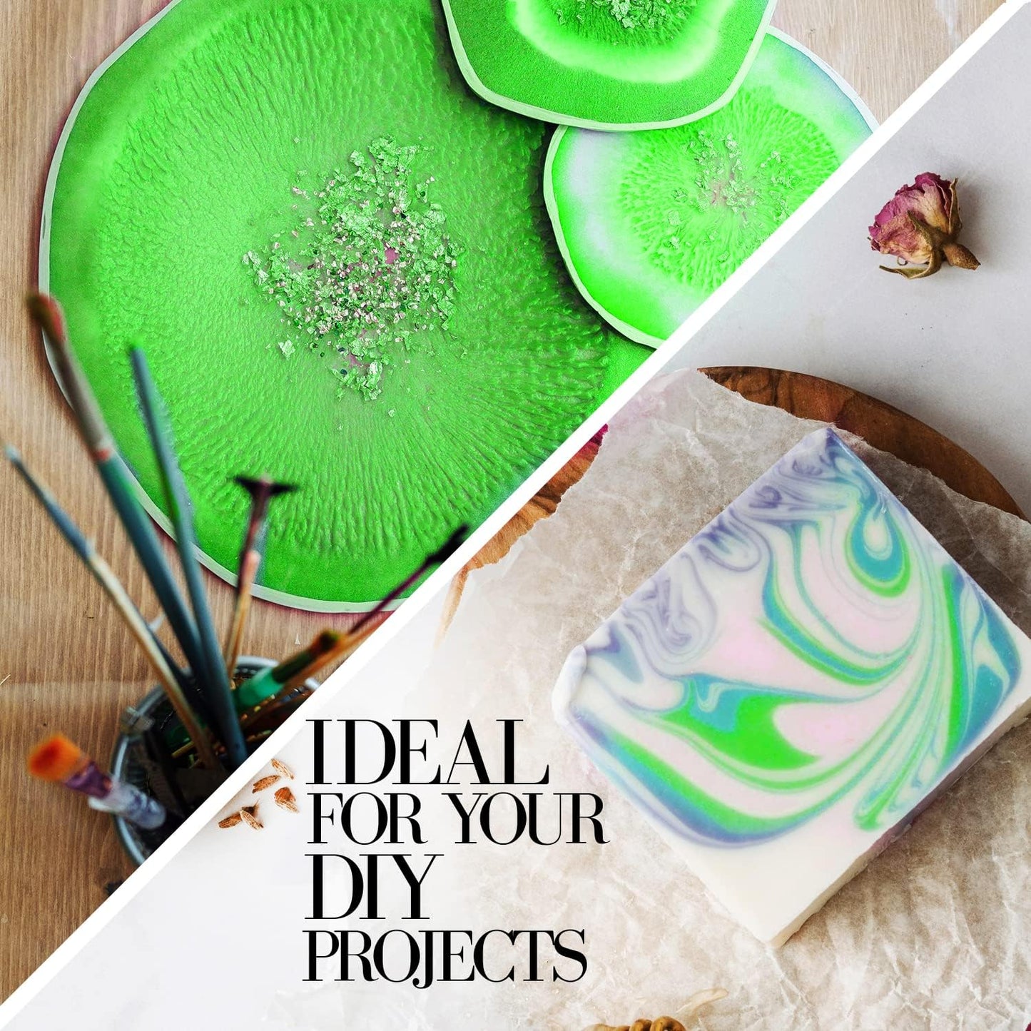 Grass Green Mica Powder for Epoxy Resin 56g / 2oz. Jar - Techarooz 2 Tone Resin Dye Color Pigment Powder for Lip Gloss, Nails, Colorant for Slime Bath Bombs Soap Making & Polymer Clay