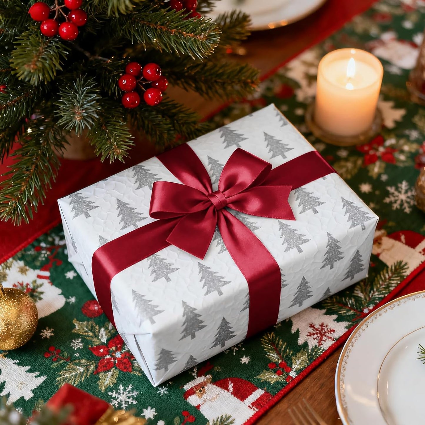 1-1/2 Inch 100 Yards Satin Ribbon Wine Red, Solid Color Fabric Ribbon for Gift Wrapping, Wedding, Polyester Gift Ribbon for Birthday Party Decoration, Craft, Hair, Floral, Sewing