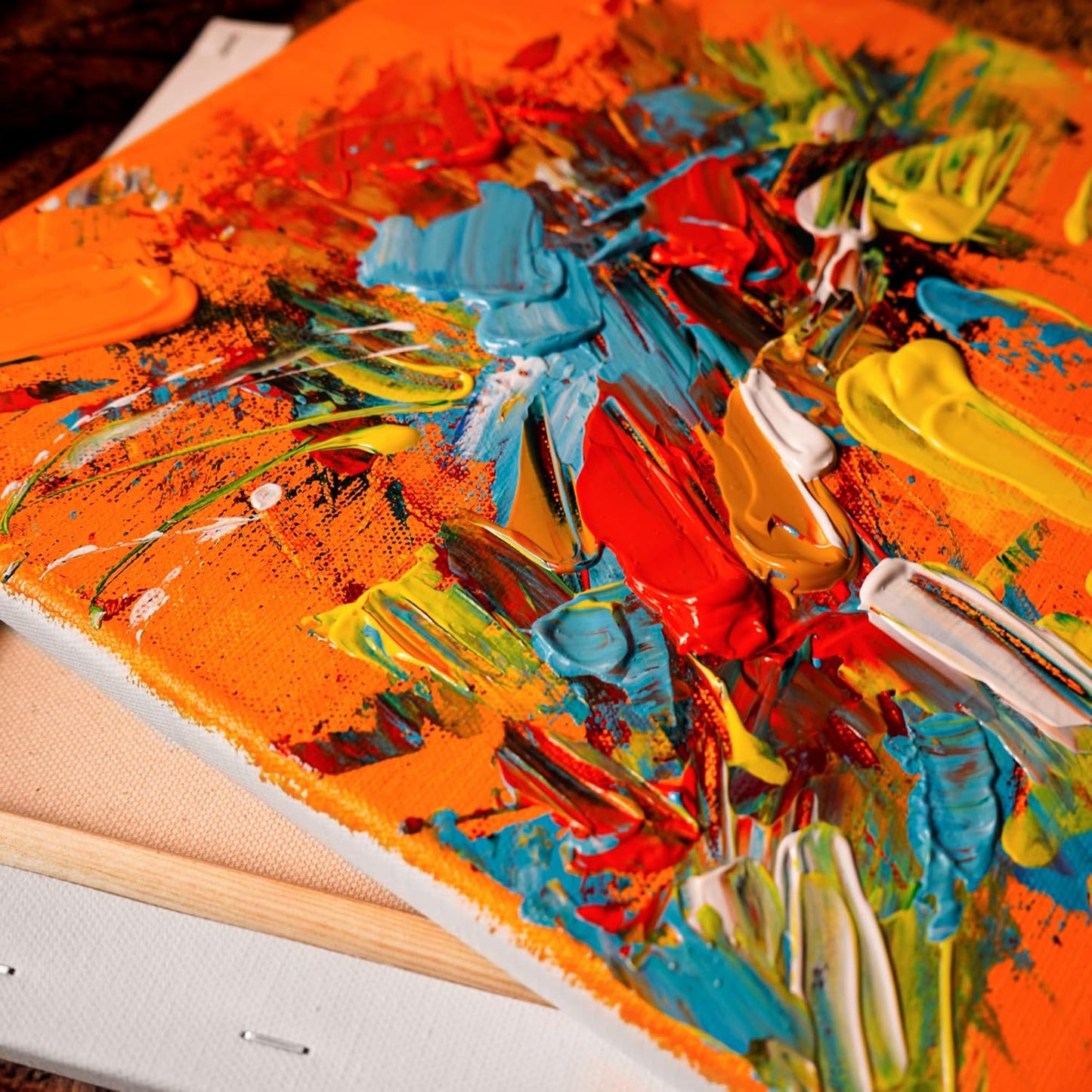 PHOENIX Professional Stretched Canvas for Painting - 16x20 Inch/4 Pack 3/4 Inch Profile, 100% Cotton 12 Oz. Heavy Duty Gesso Triple Primed White Blank Artist Canvases for Oil & Acrylic Paints