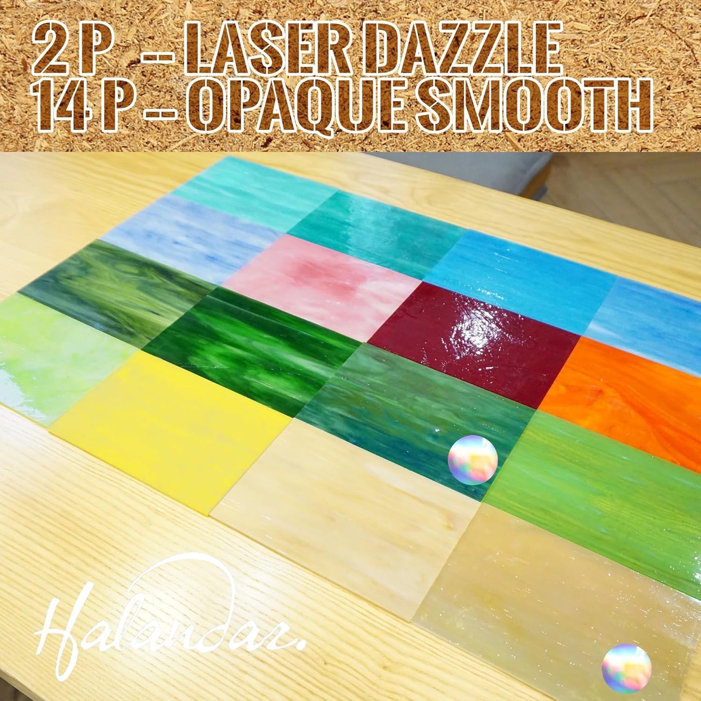 16 Sheets 4x6 in Iridescent Stained Glass Sheets, Glass Cathedral Art, Mosaic Glass, Supplies with Copper Foil Tape and Gloves for DIY (Opaque)