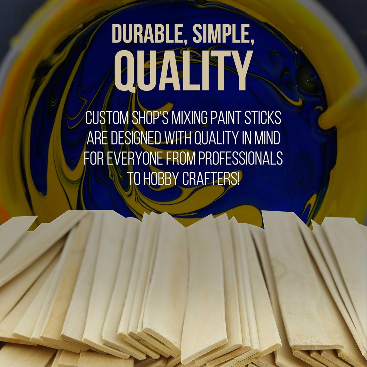 Custom Shop Craft and Paint Sticks - (Pack of 500 Sticks) 12" Inch Premium Grade Wood Stirrers/Paddles - Use for Wood Crafts -to Mix Epoxy Resin or Paint -Garden Sign Posts