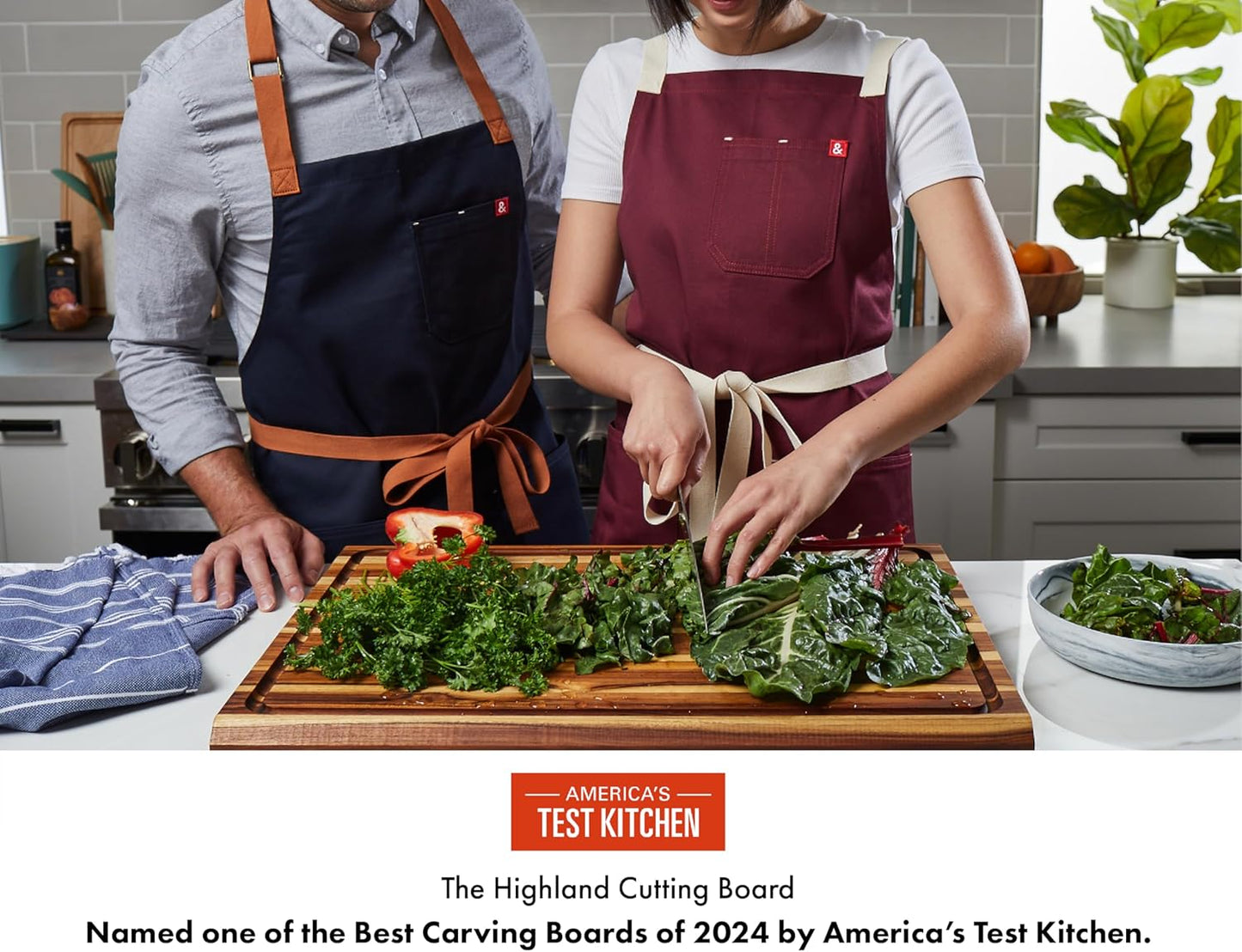 Sonder Los Angeles, XXL Thick Edge Grain Teak Wood Cutting Board for Kitchen with Juice Groove, 23x17x1.5 Charcuterie Wooden Board in Large (Gift Box Included)