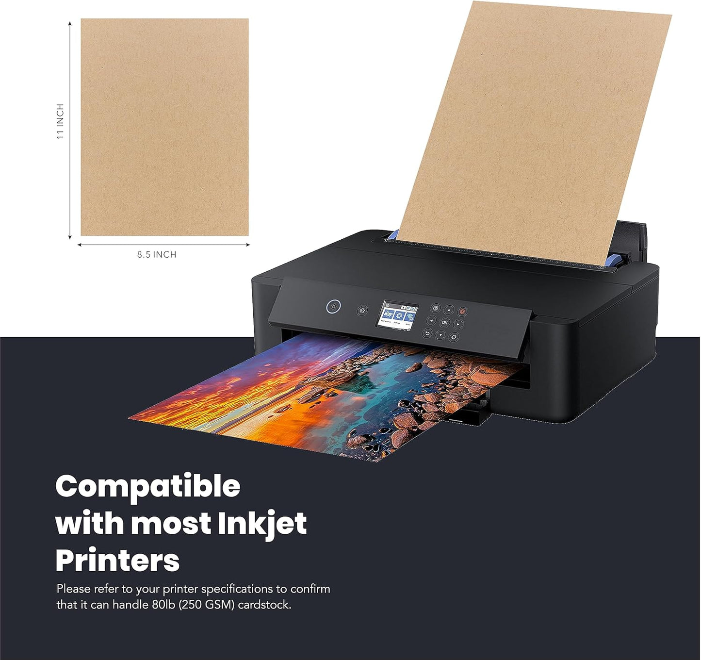 Kraft Cardstock Thick Paper 50 Sheets, 8.5" x 11" Heavyweight 92lb Cover Card Stock for Crafts and DIY Cards Making