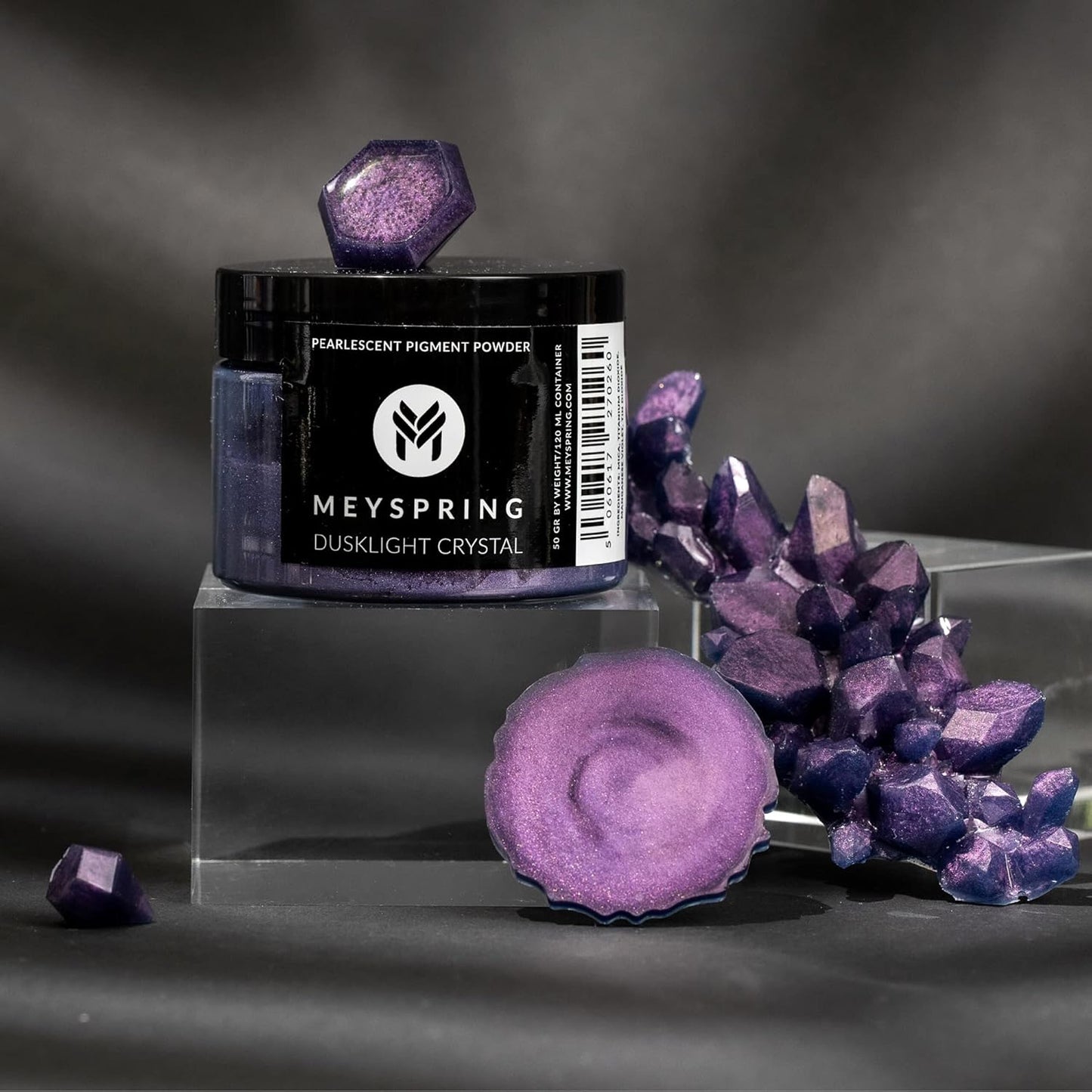 MEYSPRING Dusklight Crystal - Two Tone Violet Mica Powder for Epoxy Resin - Color Shifting Pigment - Purple Resin Dye - Skin-Safe and Cosmetic Grade