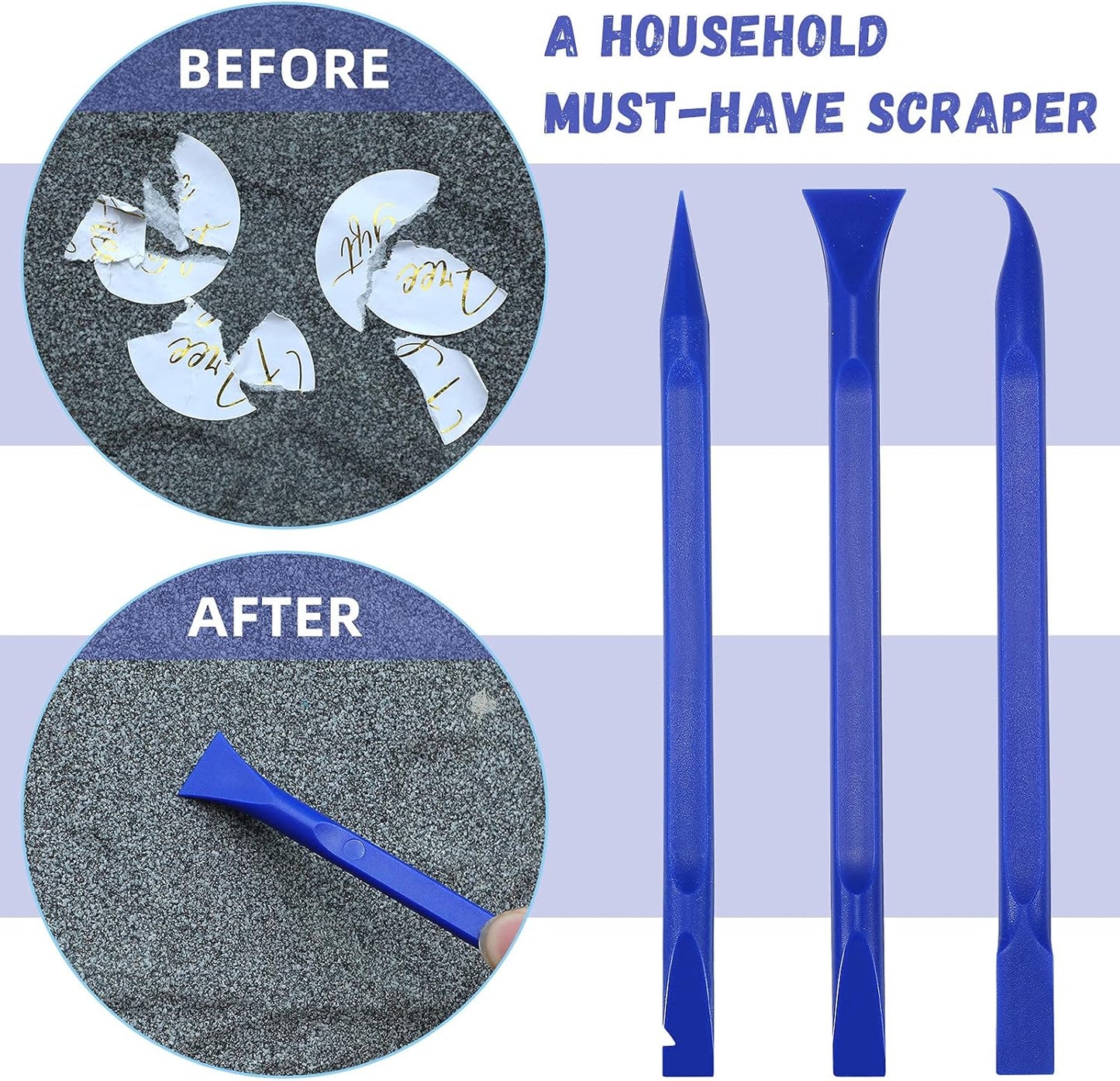 Minatee 18 Pieces Non-scratch Plastic Scraper Tool Multi-purpose Carbon Fiber Pen-shaped Plastic Scraper for Cleaning Small and Narrow Space(Blue)